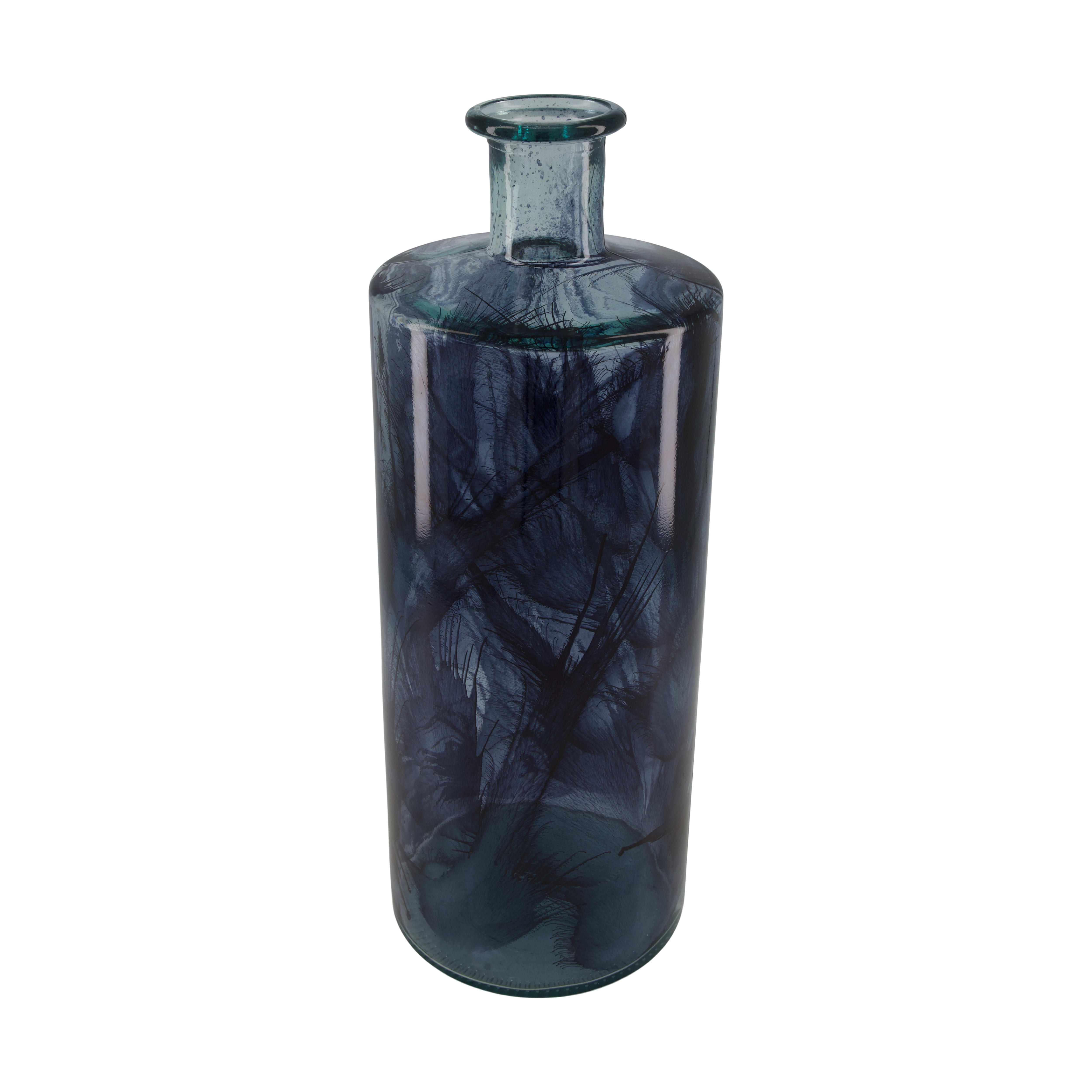 Vase Recyclingglas, Blau Decofinder