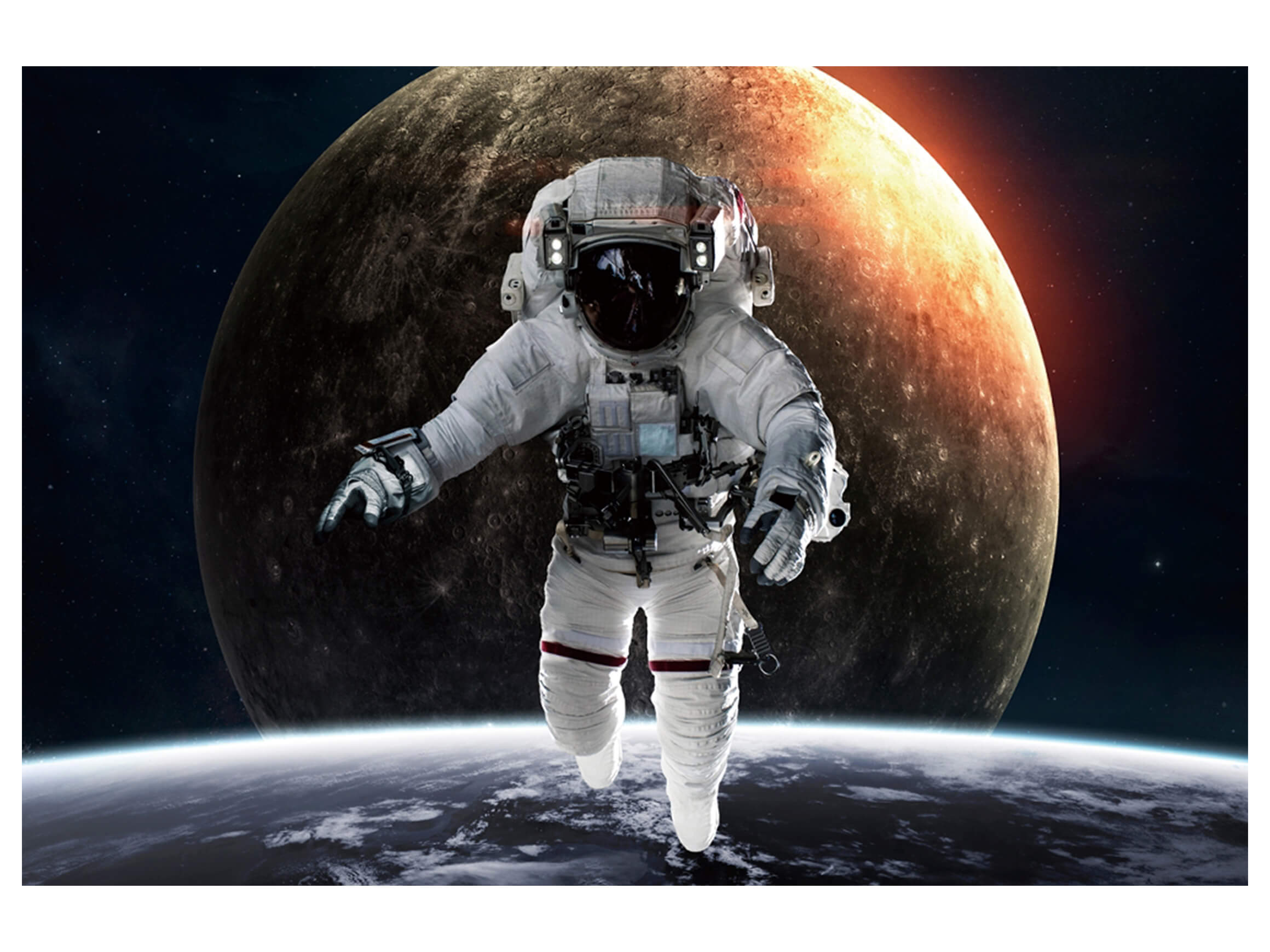 image LAND Digitaldruck auf Glas Astronaut Auf Dem Mond  | Schubiger Möbel