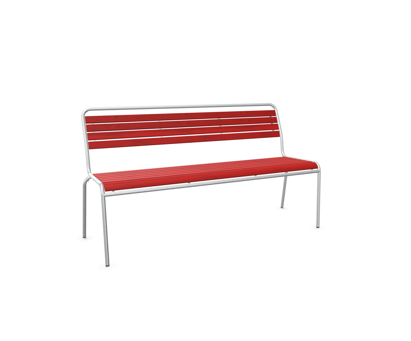 Holzlatten-Bank Rigi Feuerverzinkt von Schaffner / Farbe: Rot / Grösse: 150 x 61 cm