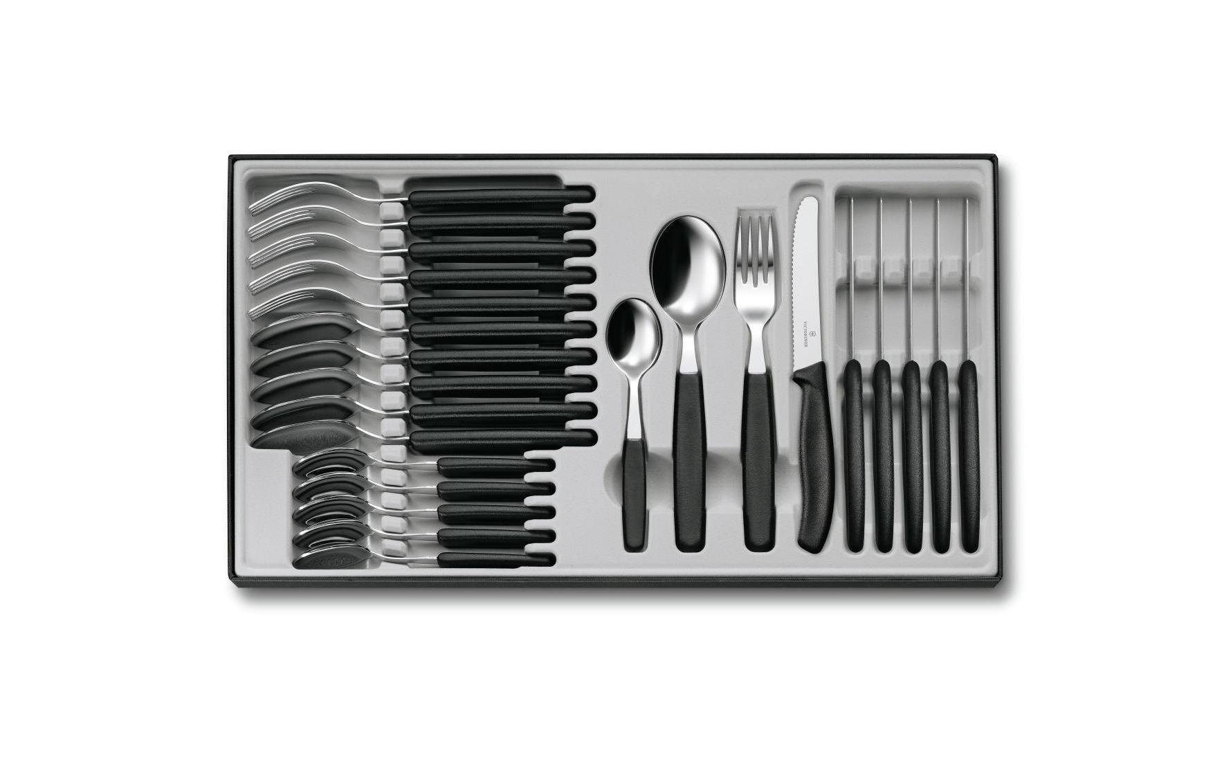 Besteck-Set-Swiss Classic, 24-teilig, Schwarz/Silber Von Victo-Alltron