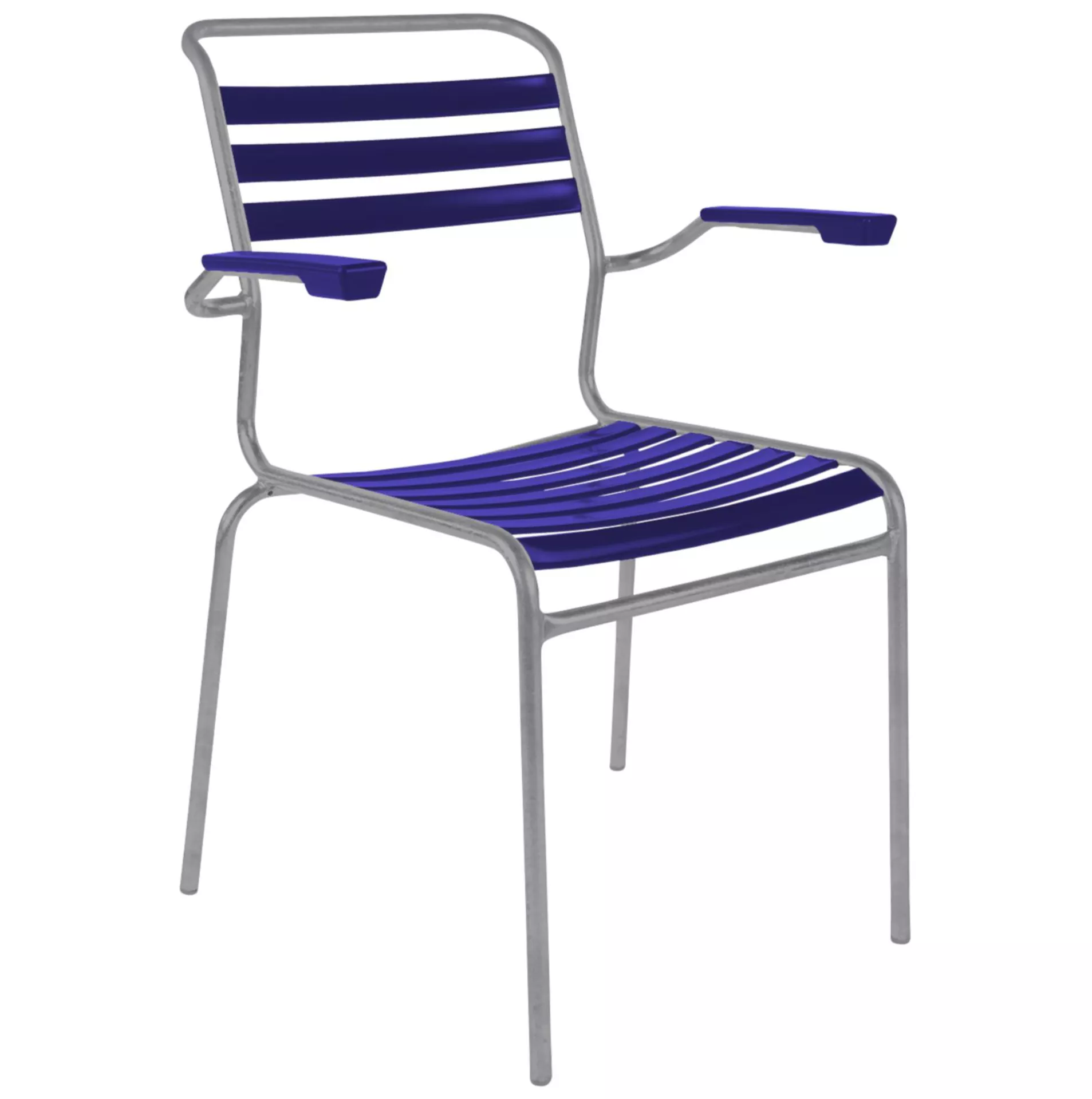 Lättli-Stuhl Säntis mit Armlehnen Schaffner / Farbe: Kobaltblau