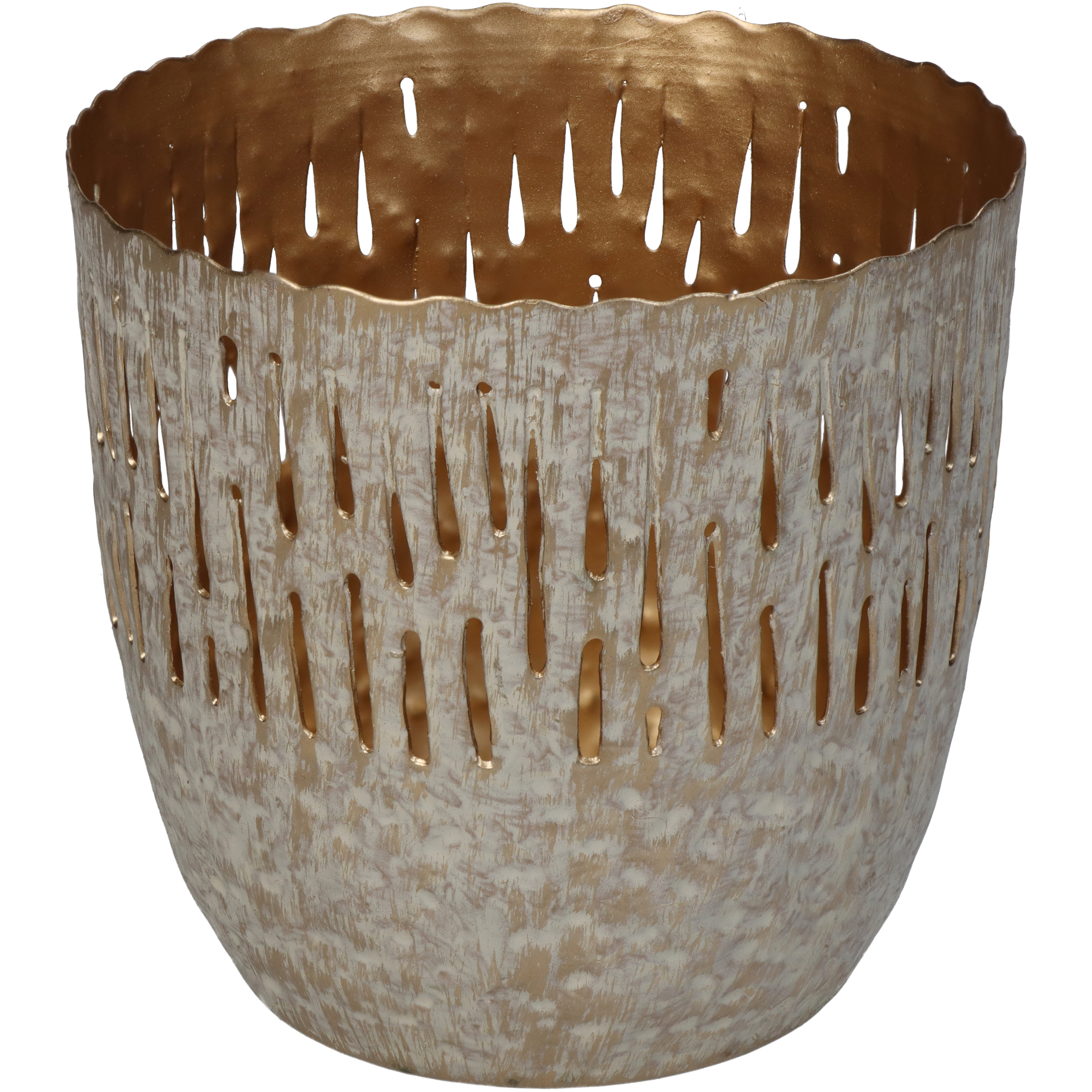 Windlicht Iron, Elfenbein H: 10 cm Kersten