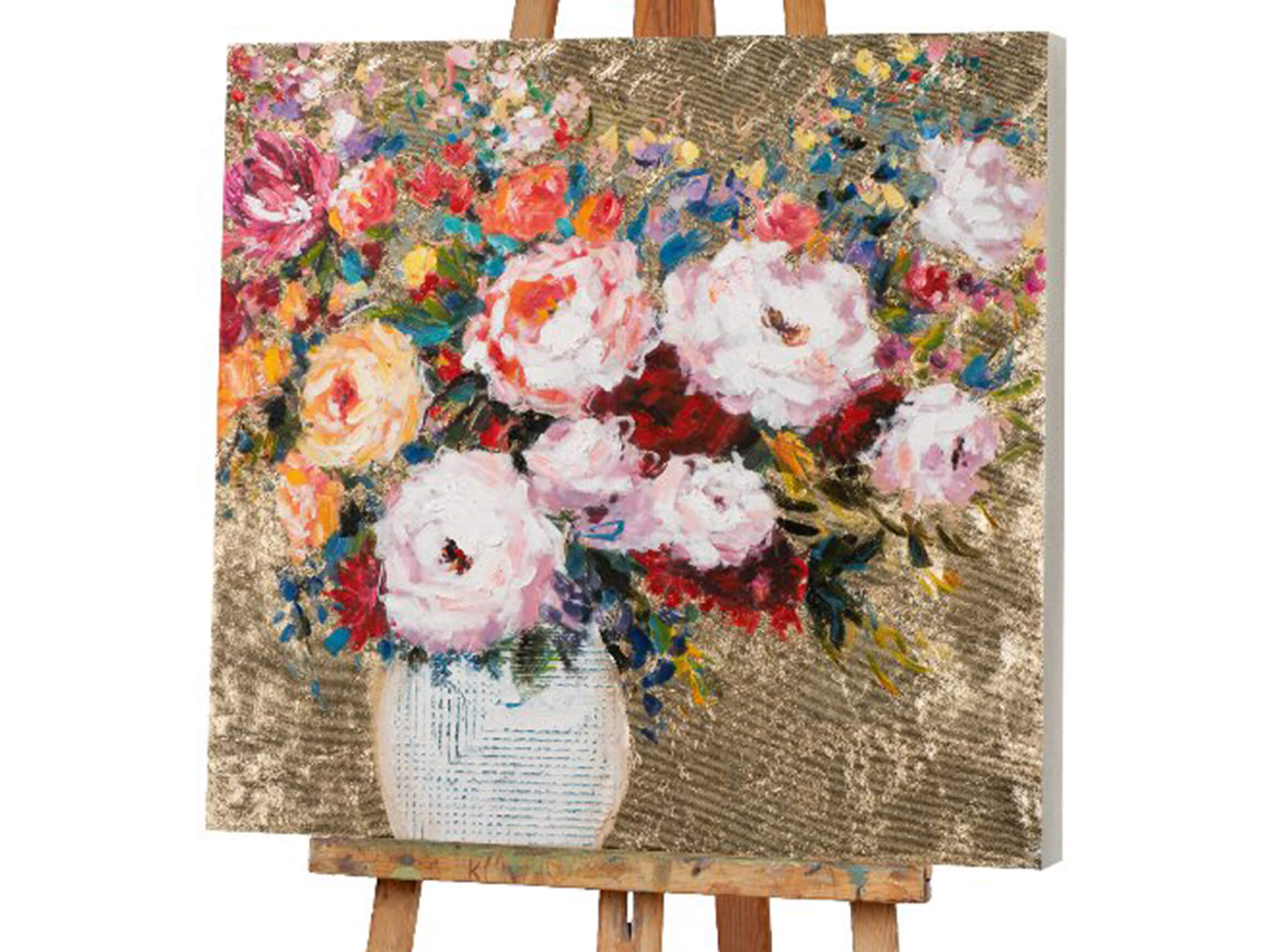 Bild Blumenvase mit Goldenem Hintergrund 2 image LAND