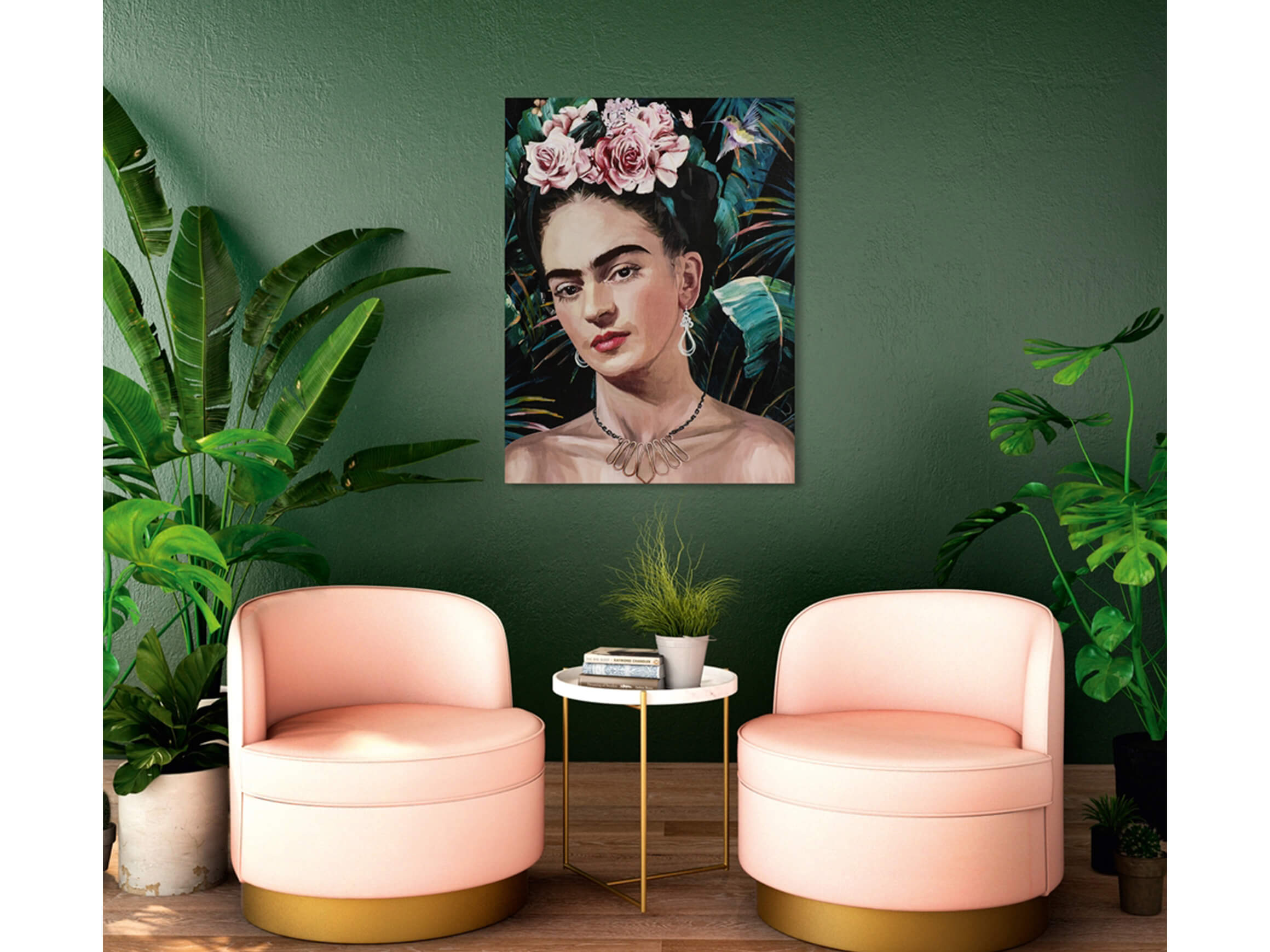 Beauté mélancolique avec fleurs