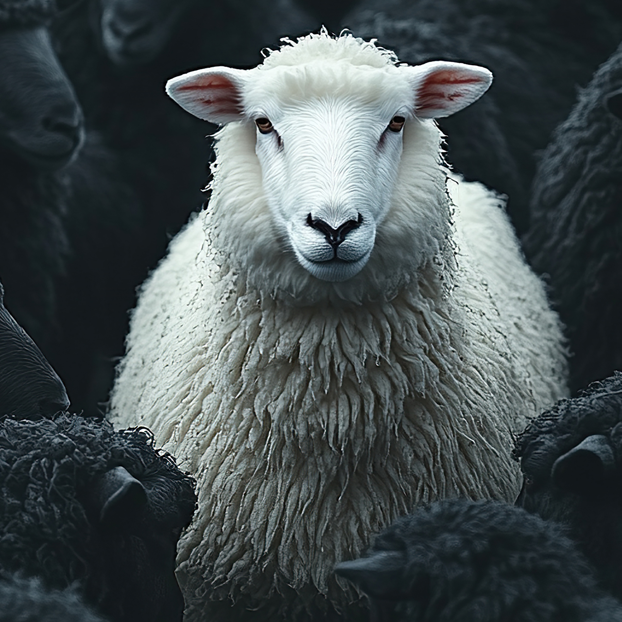 Alubild-White Sheep-image LAND