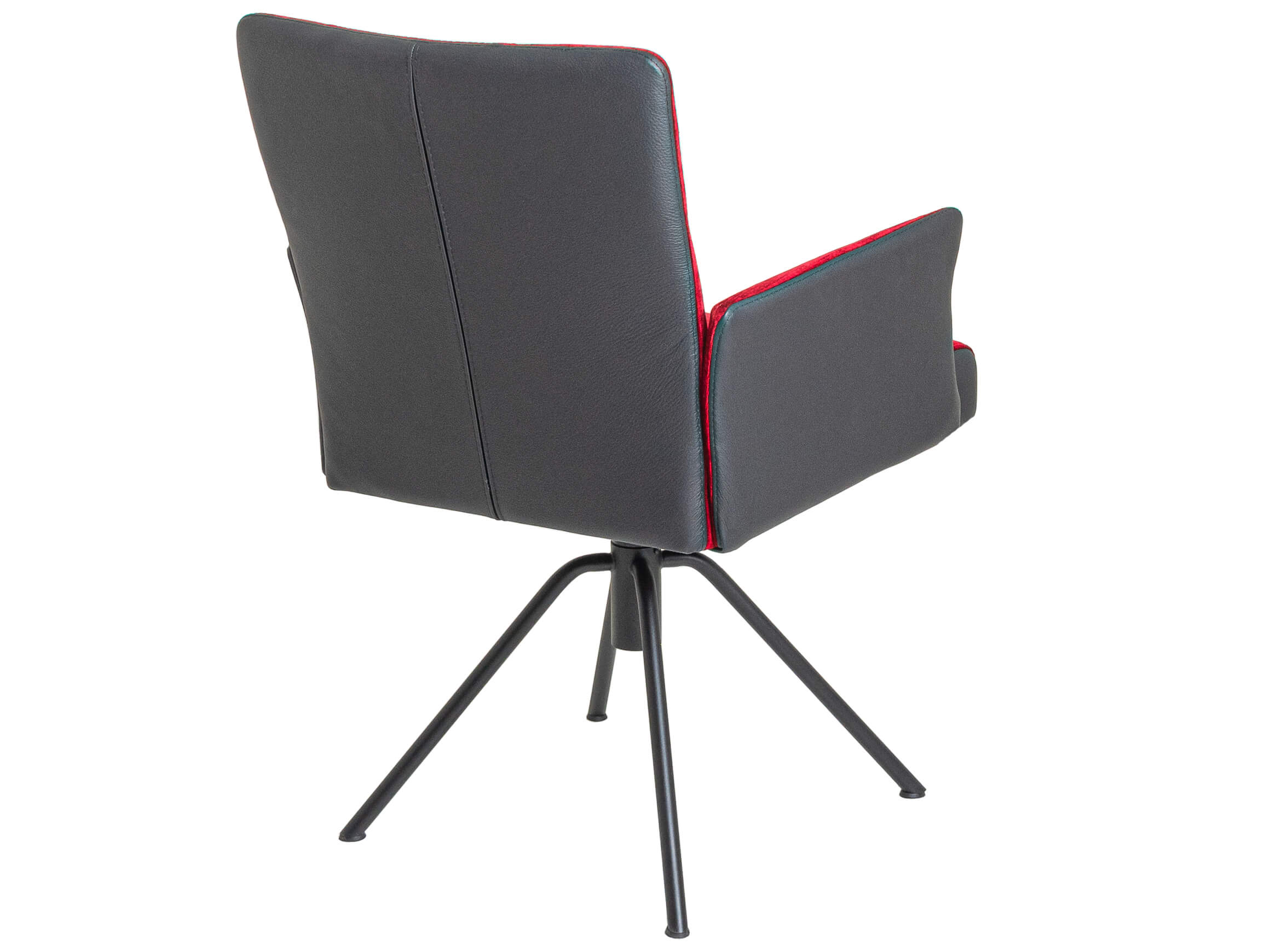 Armlehnstuhl Tally IL-Concept / Farbe: Nero / Bezugsmaterial: Leder Stoff