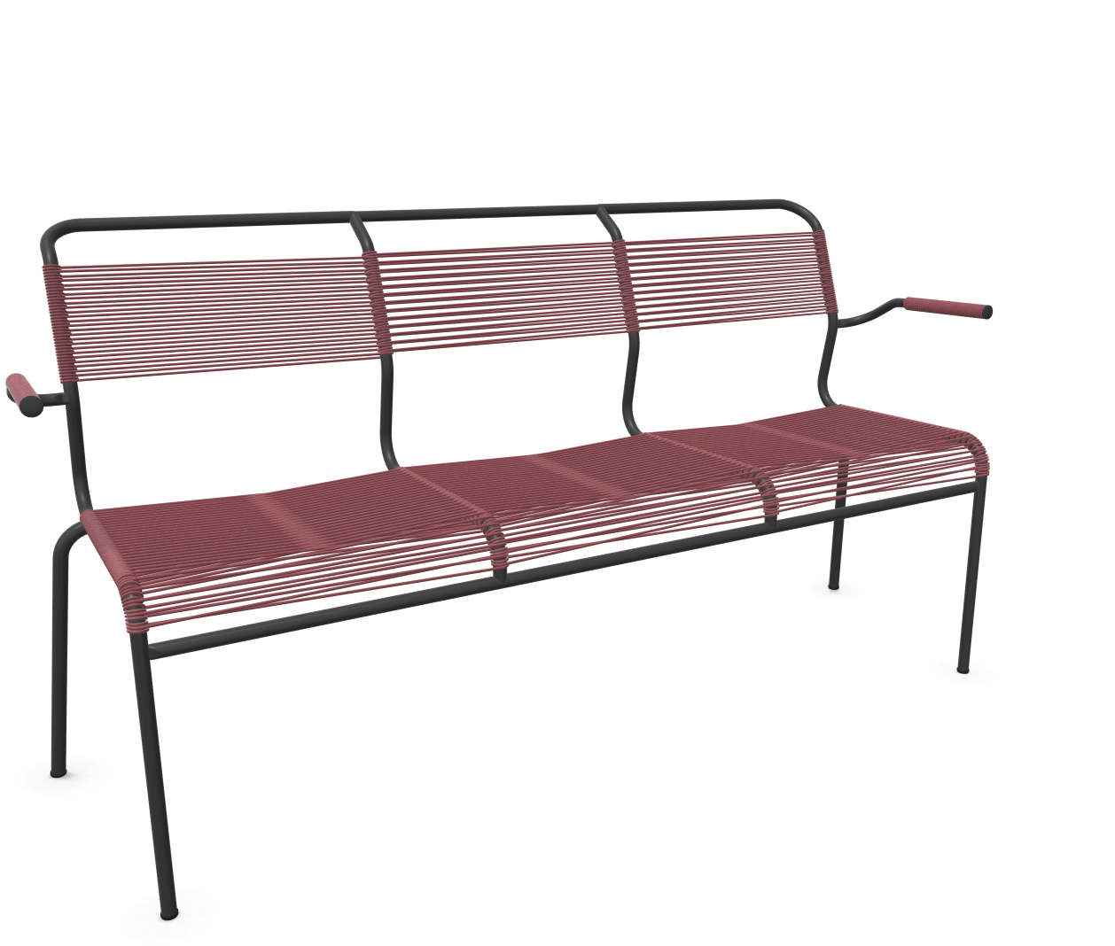 Schaffner Spaghetti-3er-Bank Säntis mit Lehne Grün | Schubiger Möbel