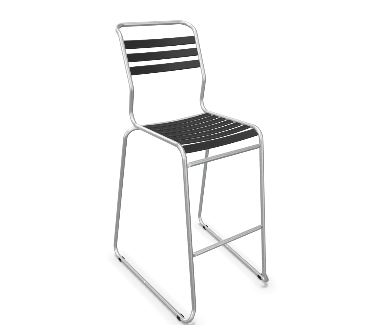 Schaffner Bar-Kufen-Lättlistuhl Säntis Feuerverzinkt Grau | Schubiger Möbel