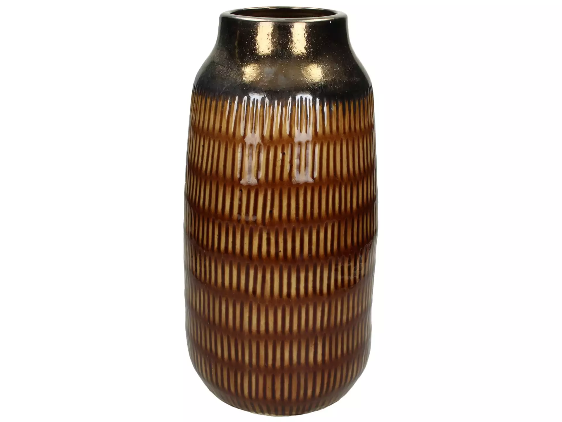 Vase Keramik Braun H: 36 cm Kersten