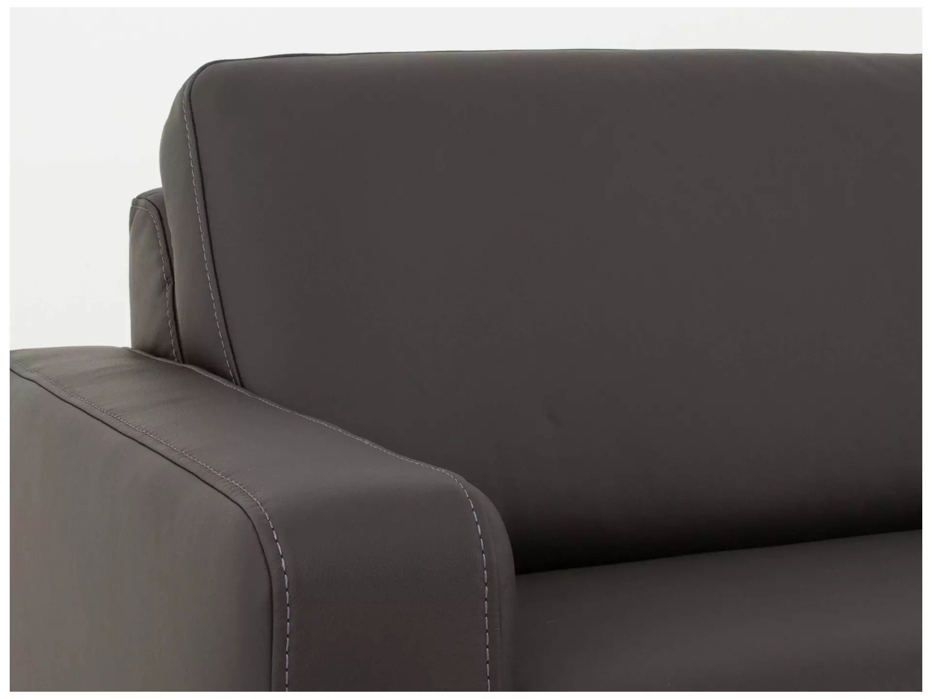 Sofa Shetland B: 214 cm Polipol / Farbe: Anthrazit / Bezugsmaterial: Leder