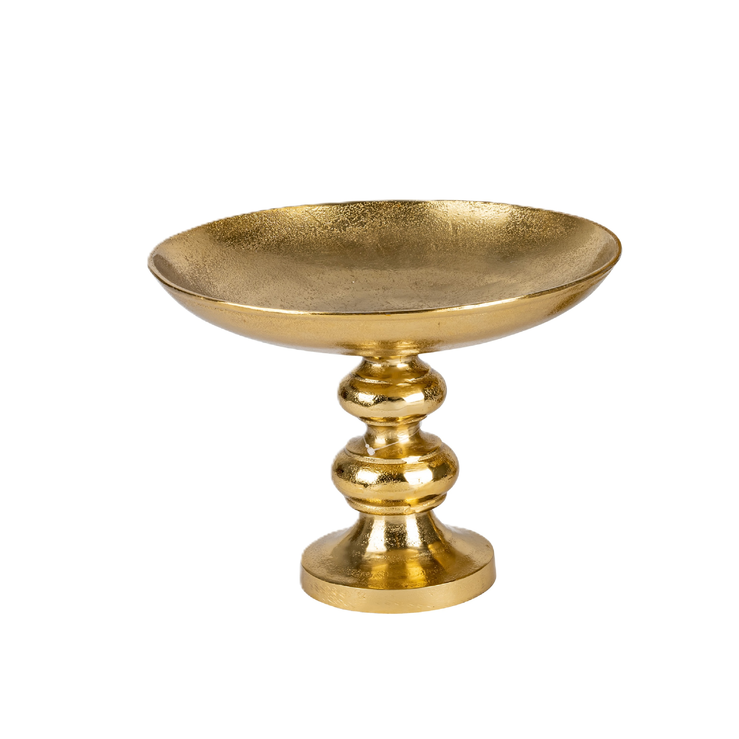 Decofinder Schale Auf Fuss, Aluguss, Gold, H: 26 cm  | Schubiger Möbel