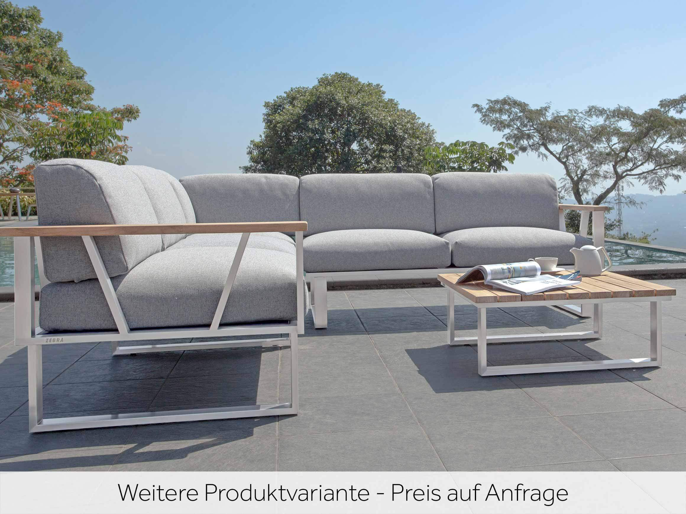 Lounge de jardin 2 places Belvedere, teck, acier inoxydable, l 156 cm t