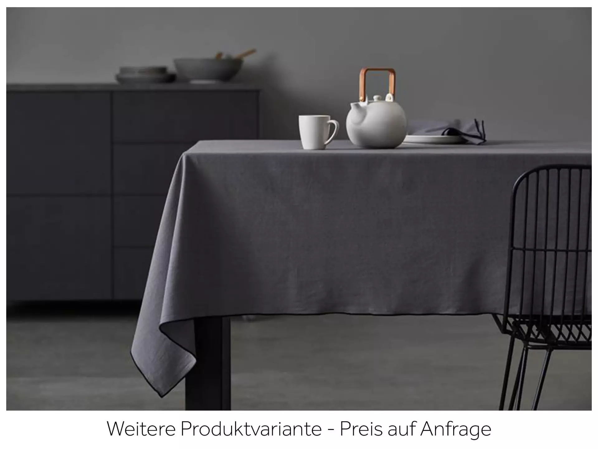 Tischdecke Organic Grau/Schwarz, 140 cm x 350 cm Alltron