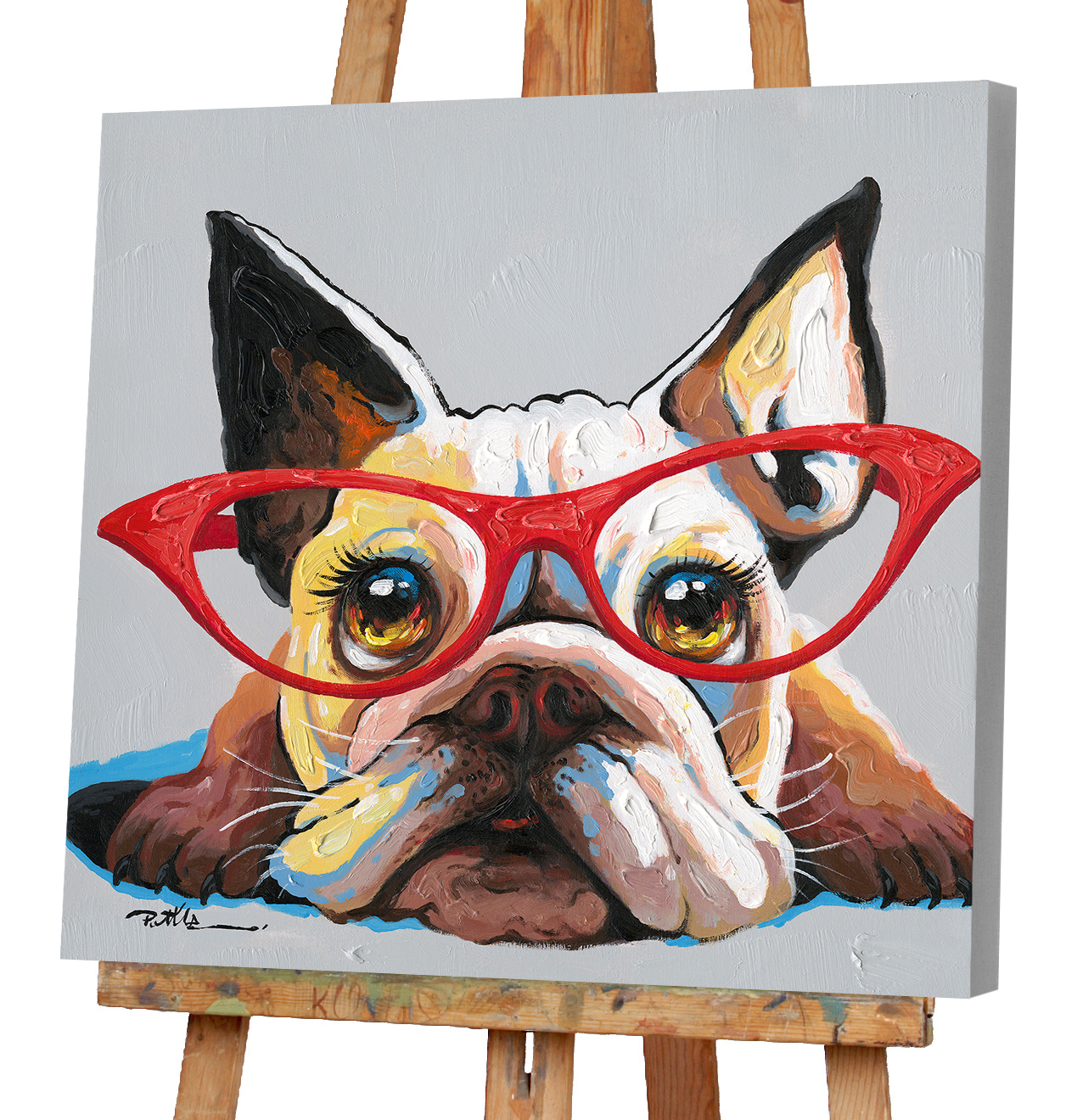 Gemälde-Hund mit Roter Brille-image LAND