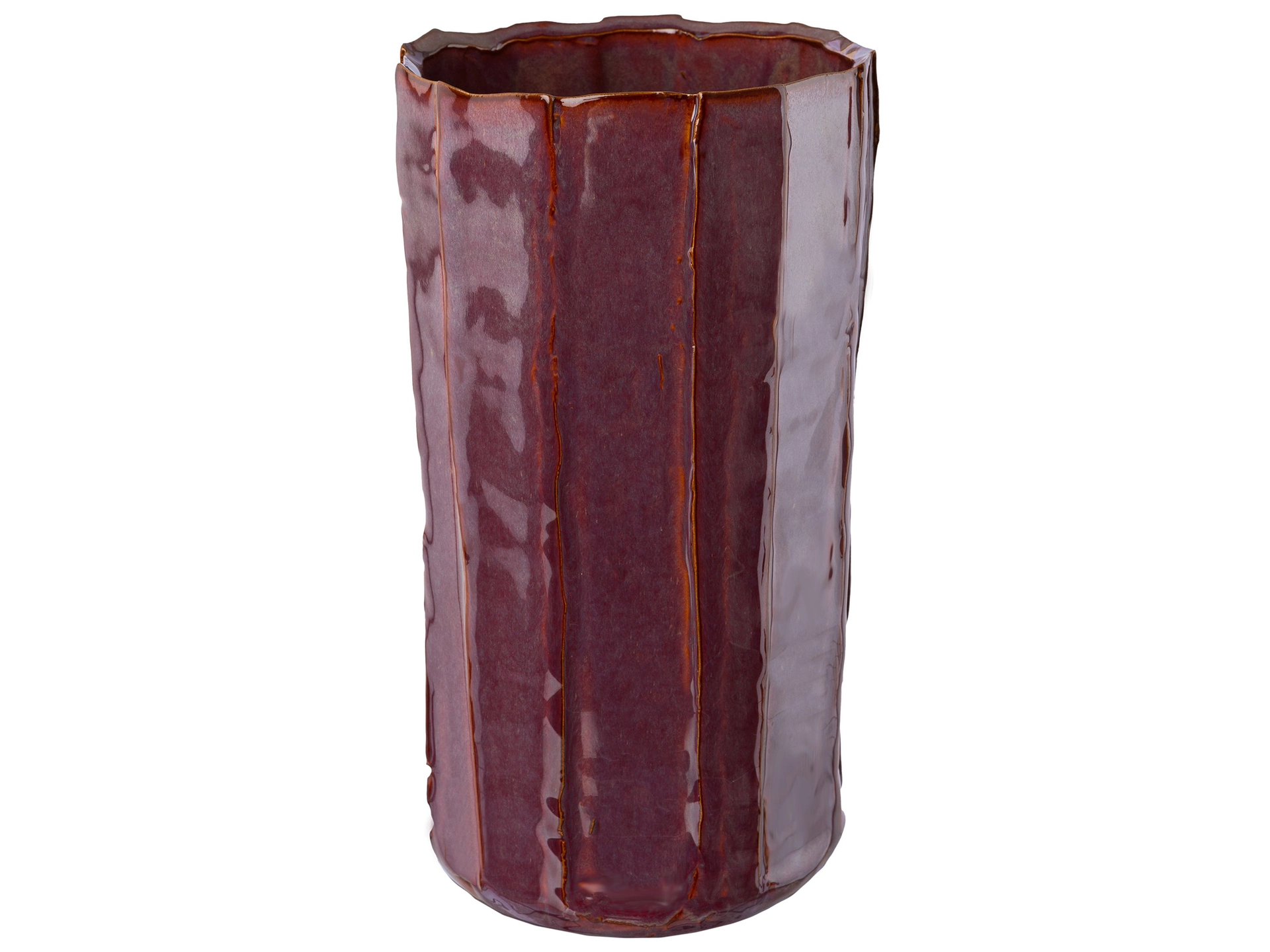 Vase Linus Keramik Weinrot H: 26 cm Gasper