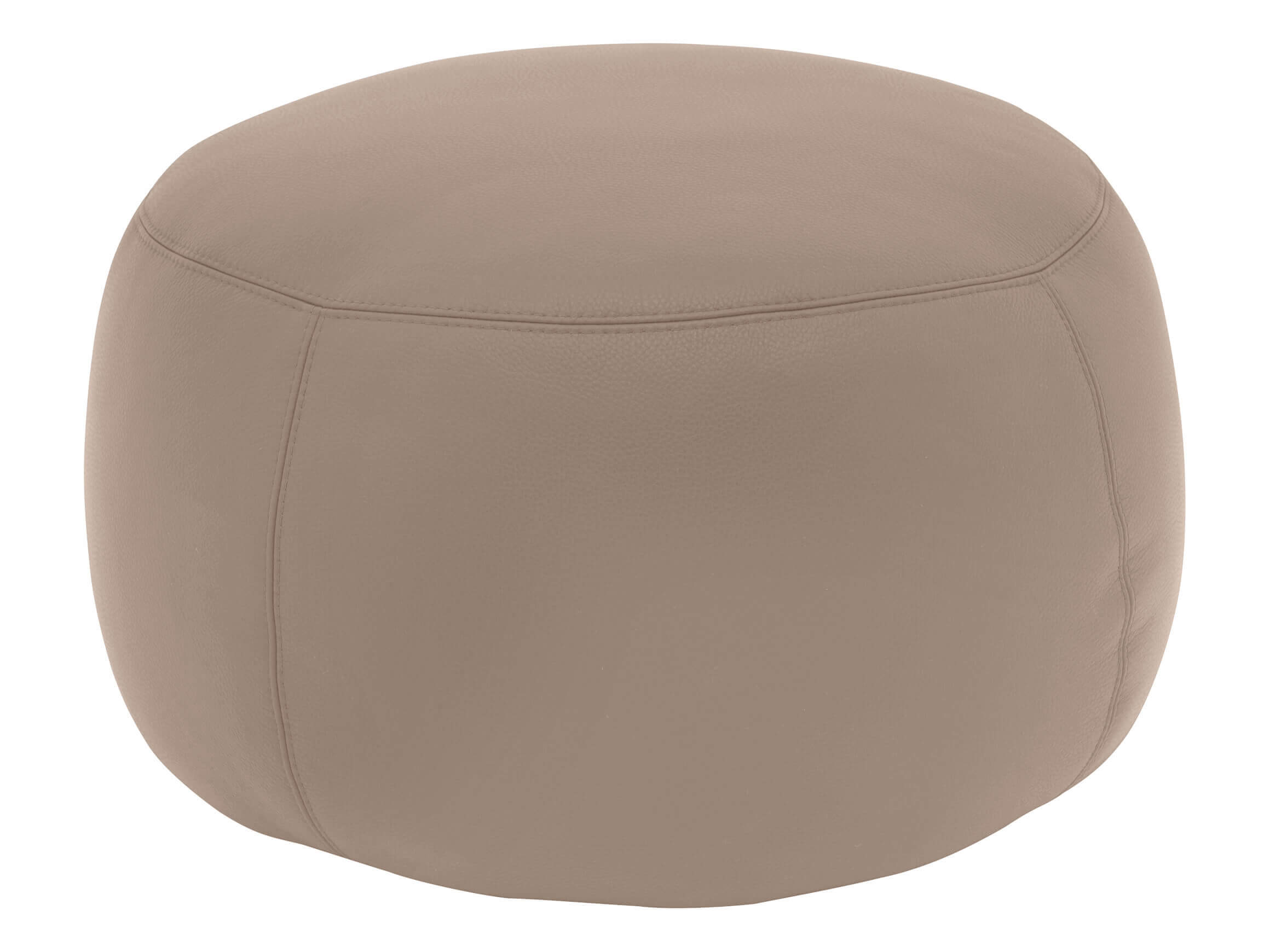 Hocker Annabelle Leder D: 60 cm Candy / Farbe: Taupe / Material: Leder
