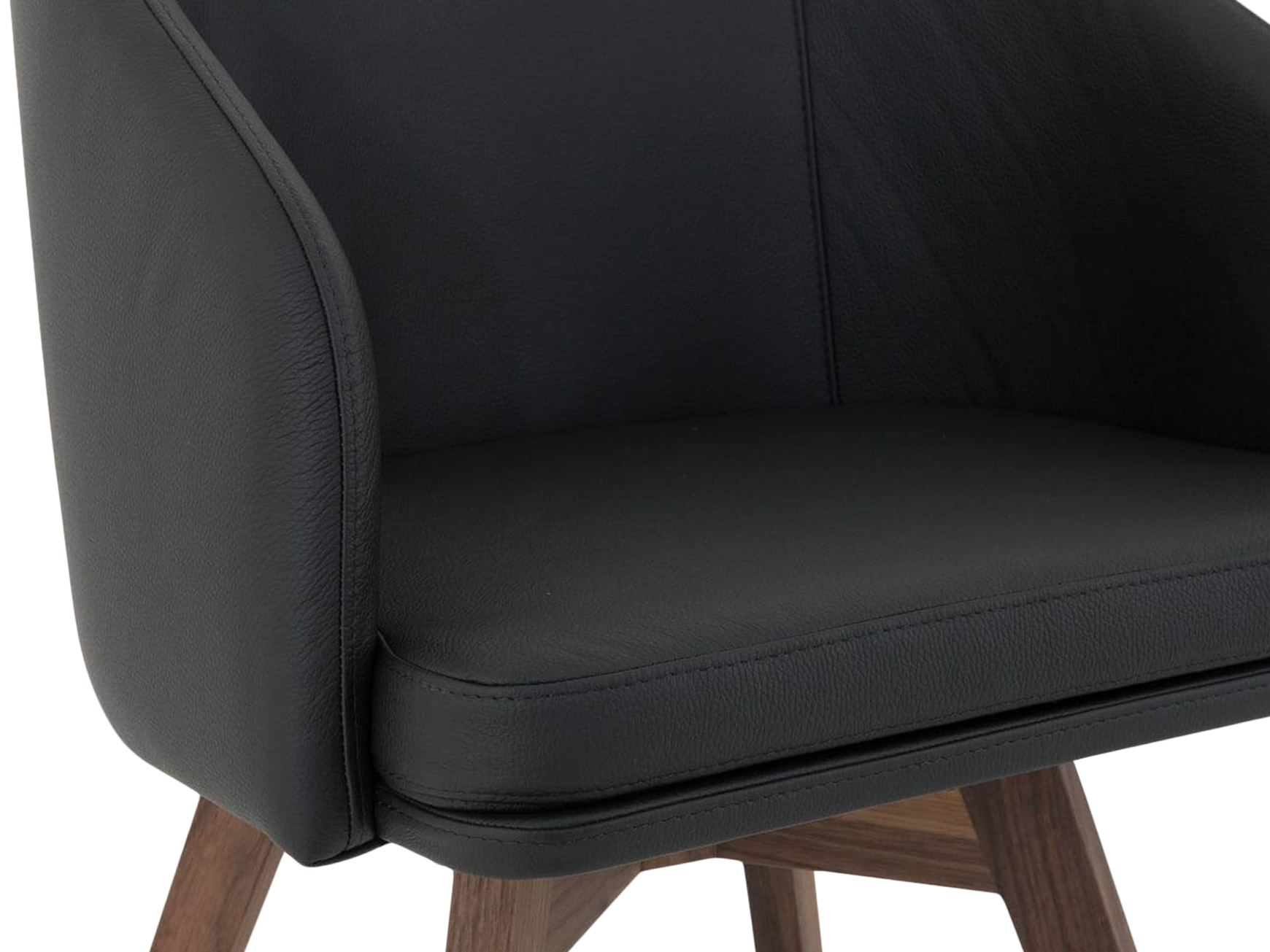 Stuhl Baruna, Sitzschale Dickleder Premium Nero