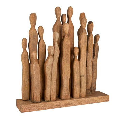 Decofinder Figur Menschengruppe, Mangoholz  | Schubiger Möbel