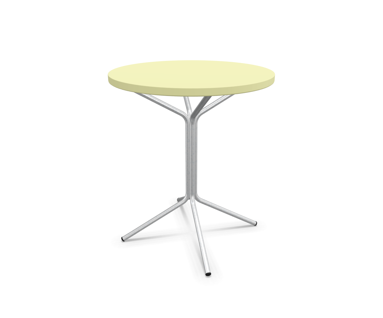 Metall-Bistrotisch Pix Rund Feuerverzinkt von Schaffner / Farbe: Buchsbaumgelb / DxH: 60 x 72 cm