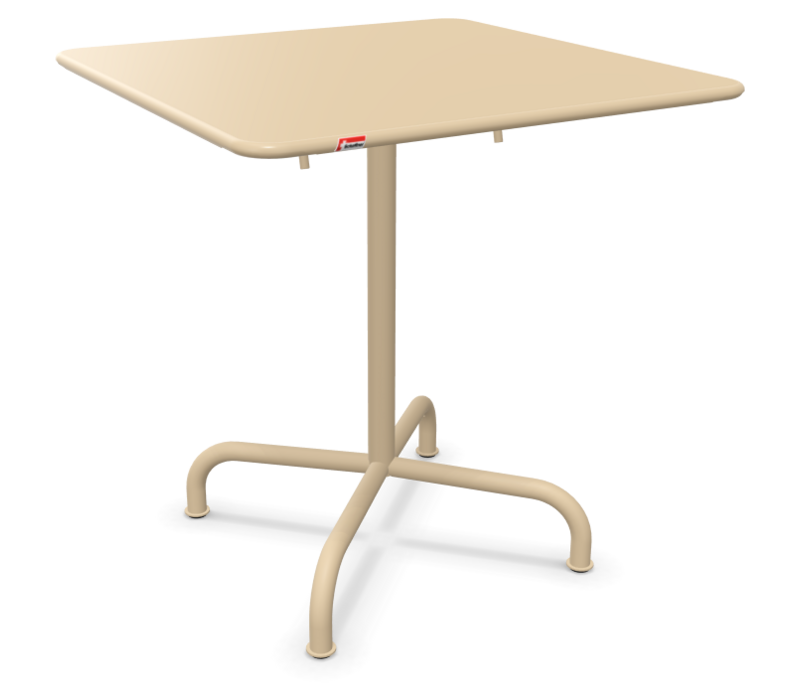 Rigi square metal table from Schaffner / Colour: pastel brown / Size ...