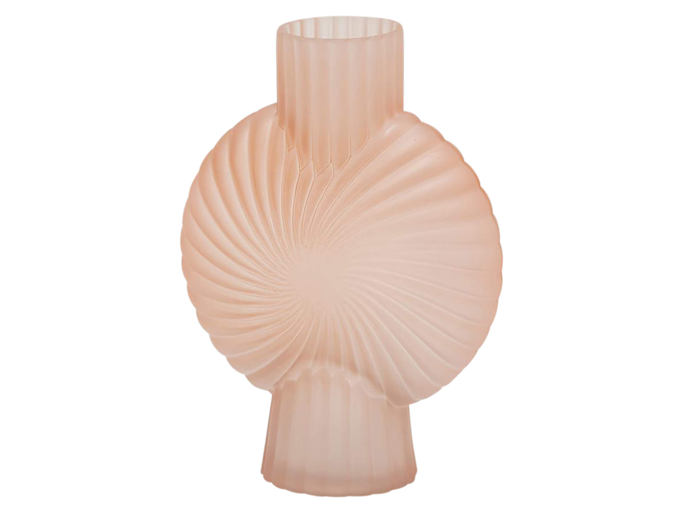 Vase Glasstrahlen Blassrosa H: 25 cm Edg