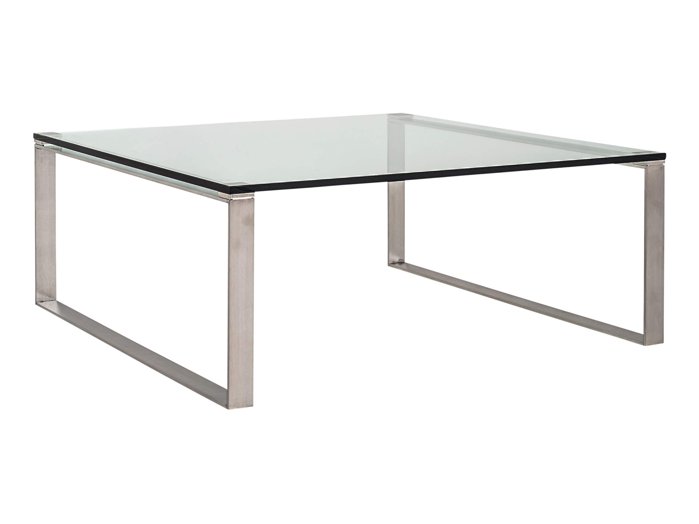 Salontisch Dafina, Klarglas, Kufen Edelstahl, b 100 cm