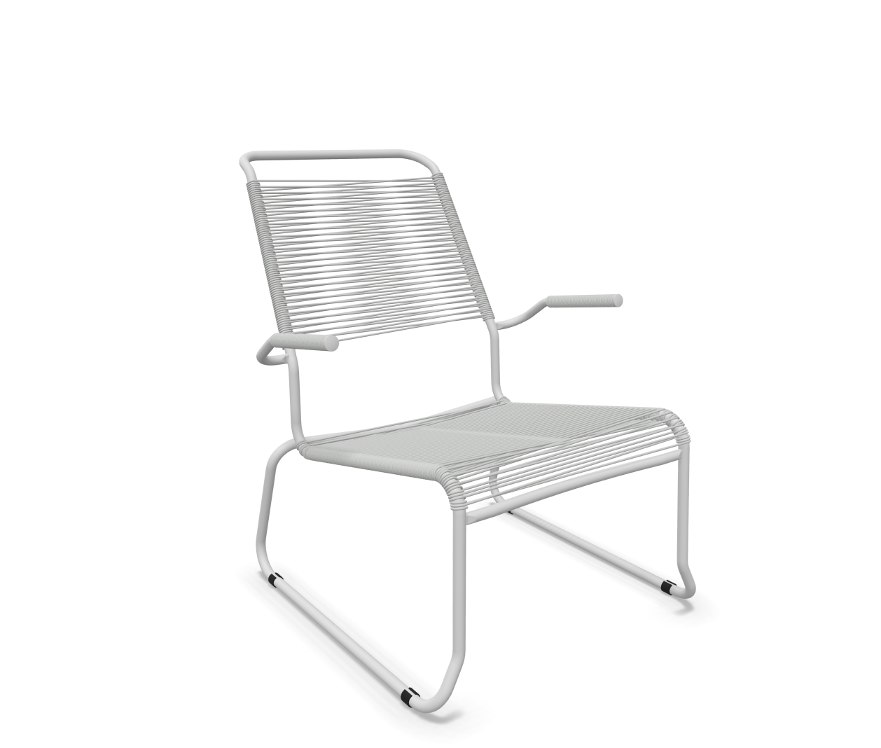 Schaffner Kufen-Spaghetti-Lounger Säntis mit Lehne / Hochlehner Grau | Schubiger Möbel