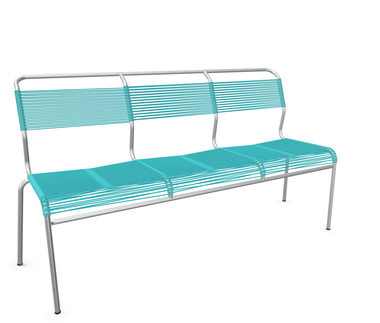 Schaffner Spaghetti-3er-Bank Säntis Feuerverzinkt Blau | Schubiger Möbel