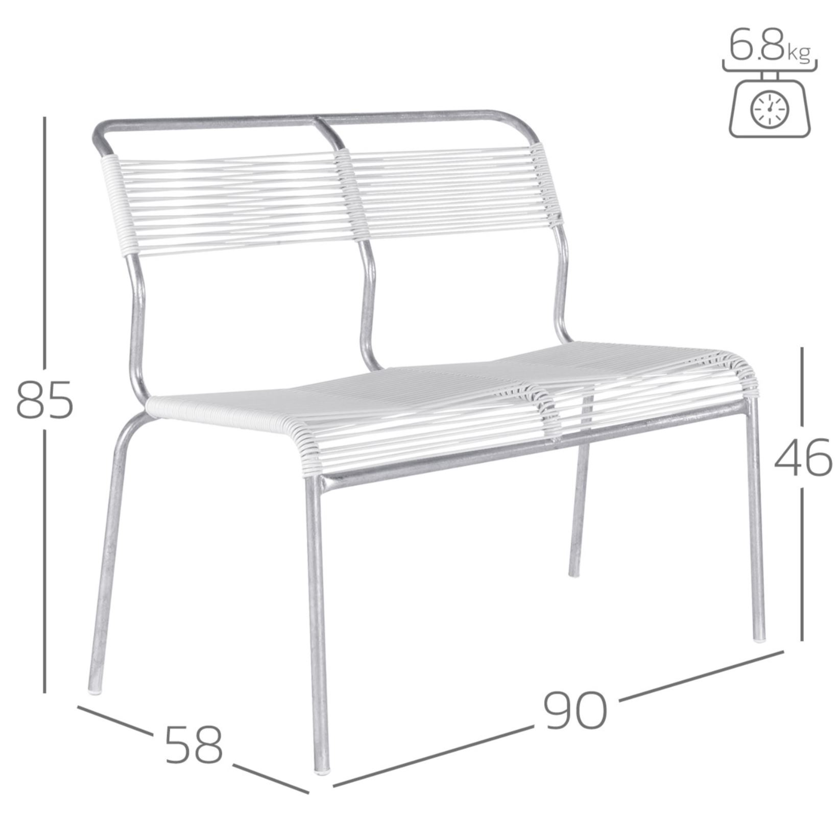 Spaghetti-Bank Säntis Schaffner / Farbe: Anthrazit