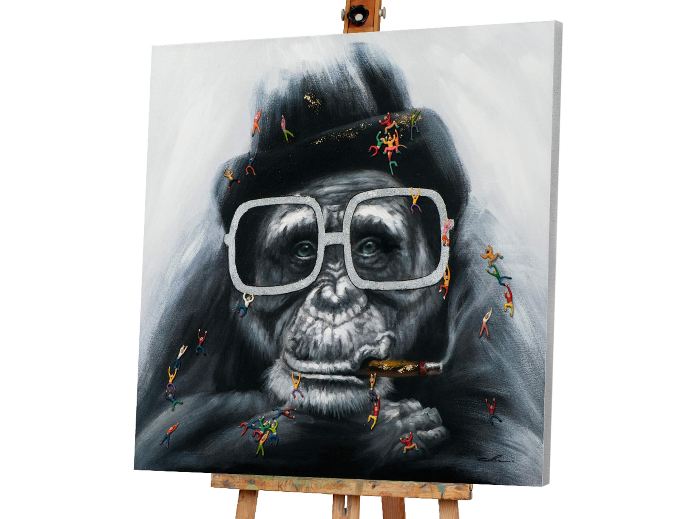 Bild Rauchender Affe mit Kleinen Menschen image LAND