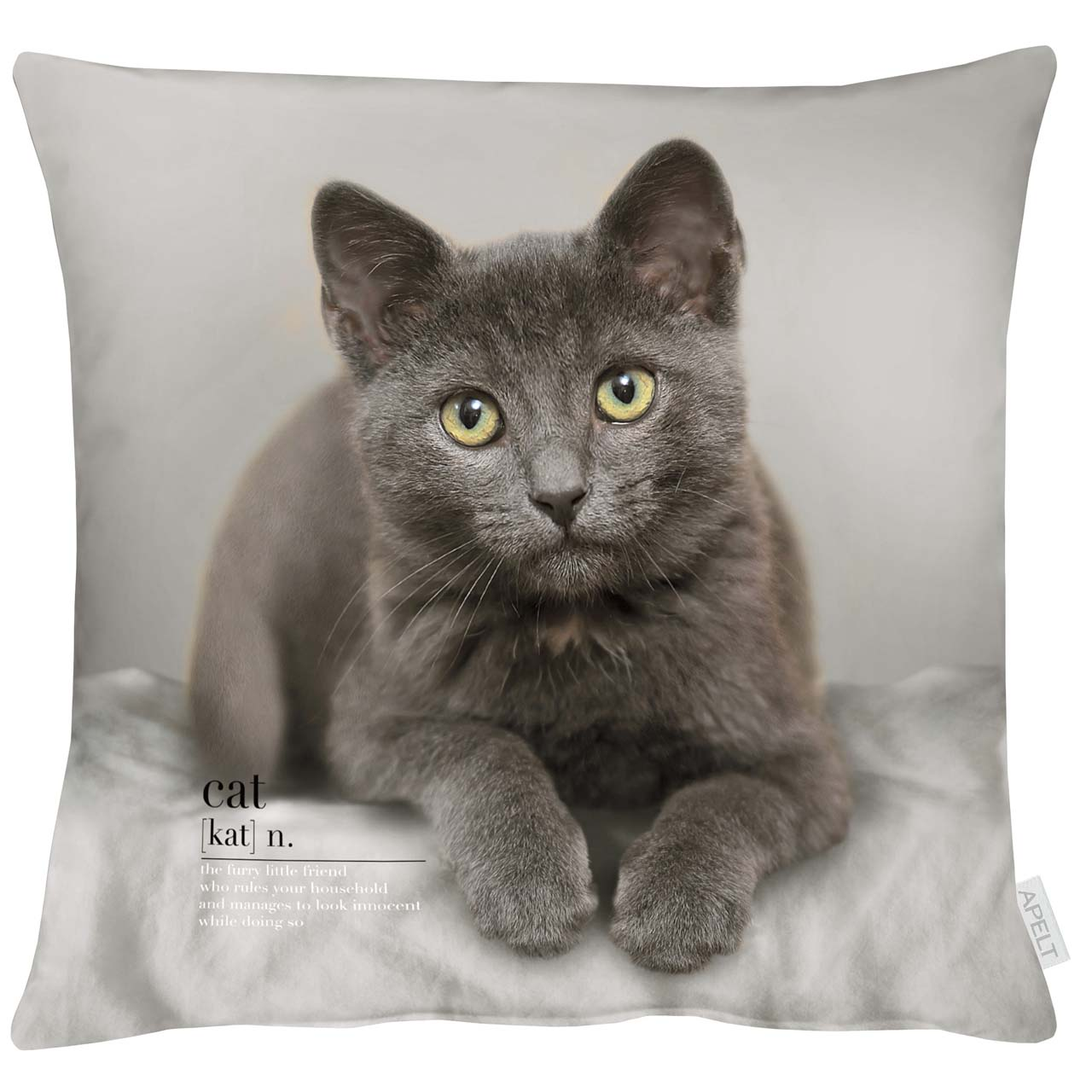 Apelt Kissenhülle Katze Grau 45x45 cm  | Schubiger Möbel