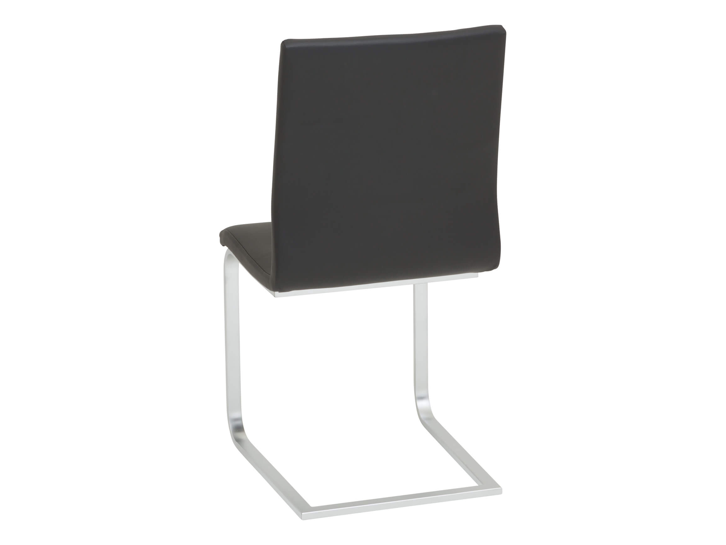 Chaise Mona, piétement luge, cuir noir, l 47 cm p 54 cm h 92 cm