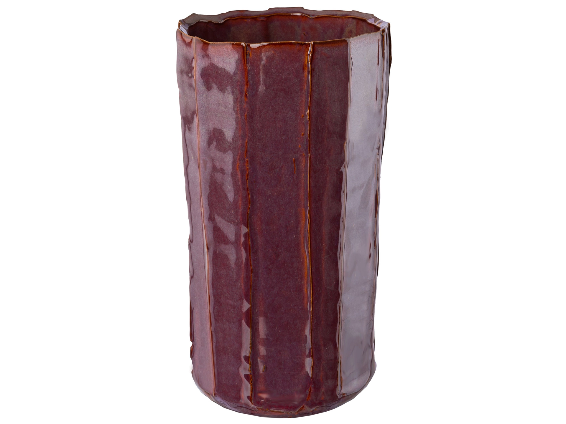 Vase Linus Keramik Weinrot H: 21 cm Gasper