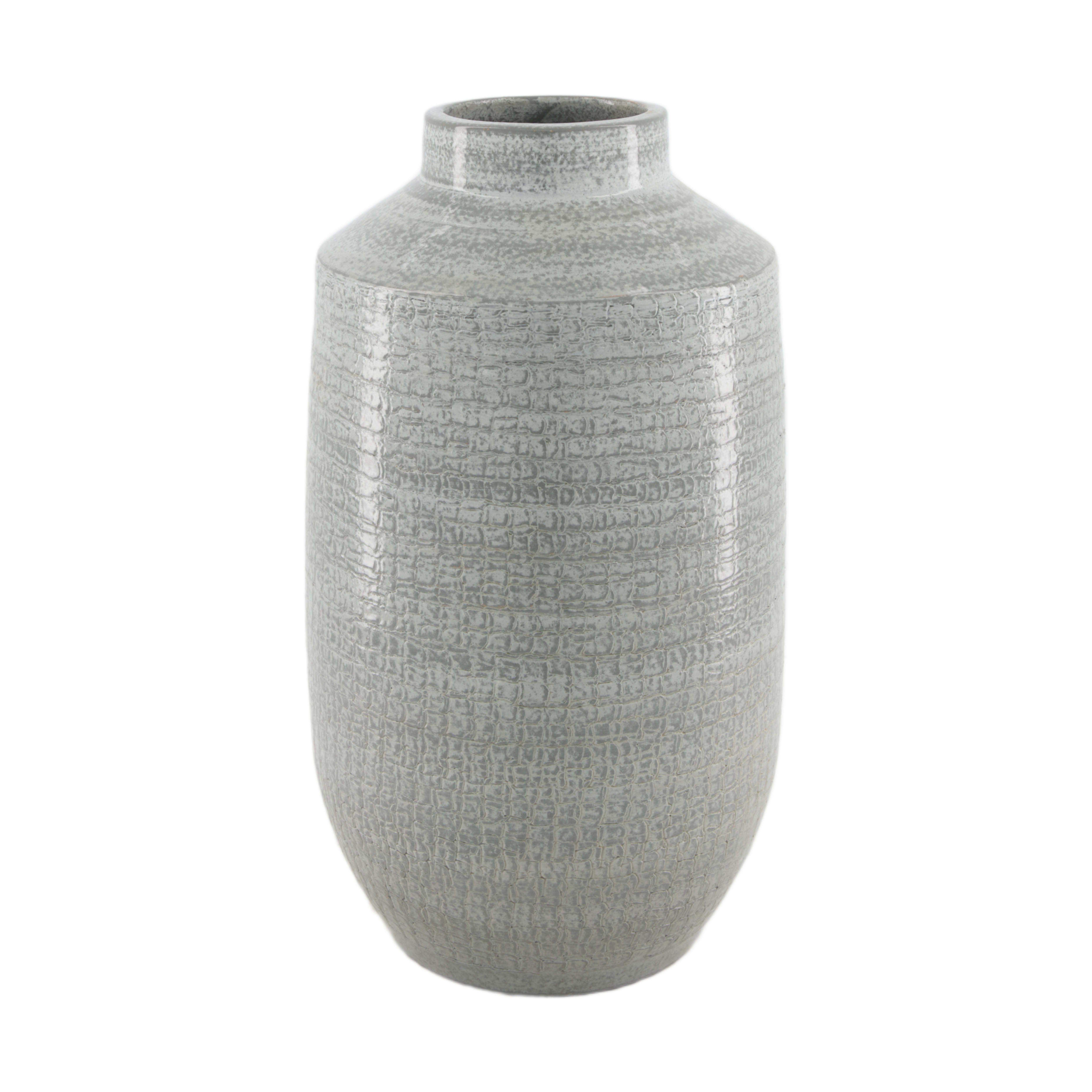 Vase Keramik, Hellgrau H: 33 cm Decofinder / Farbe: