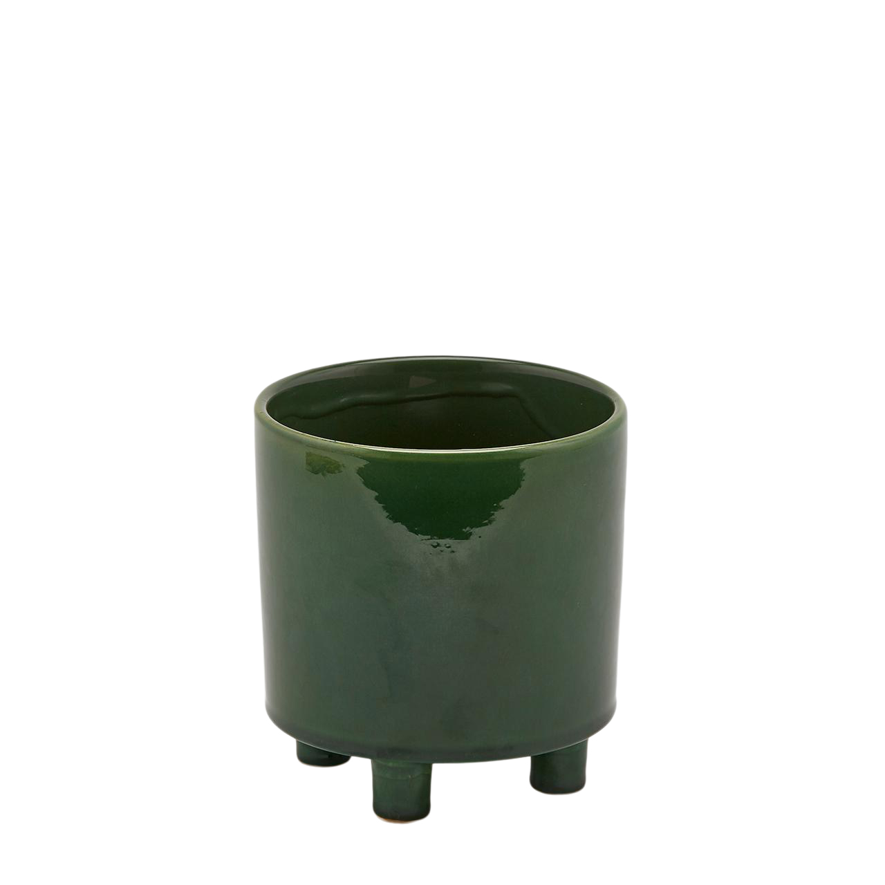 Pflanzengefäss Übertopf Keramik Dunkelgrün H: 16 cm Edg