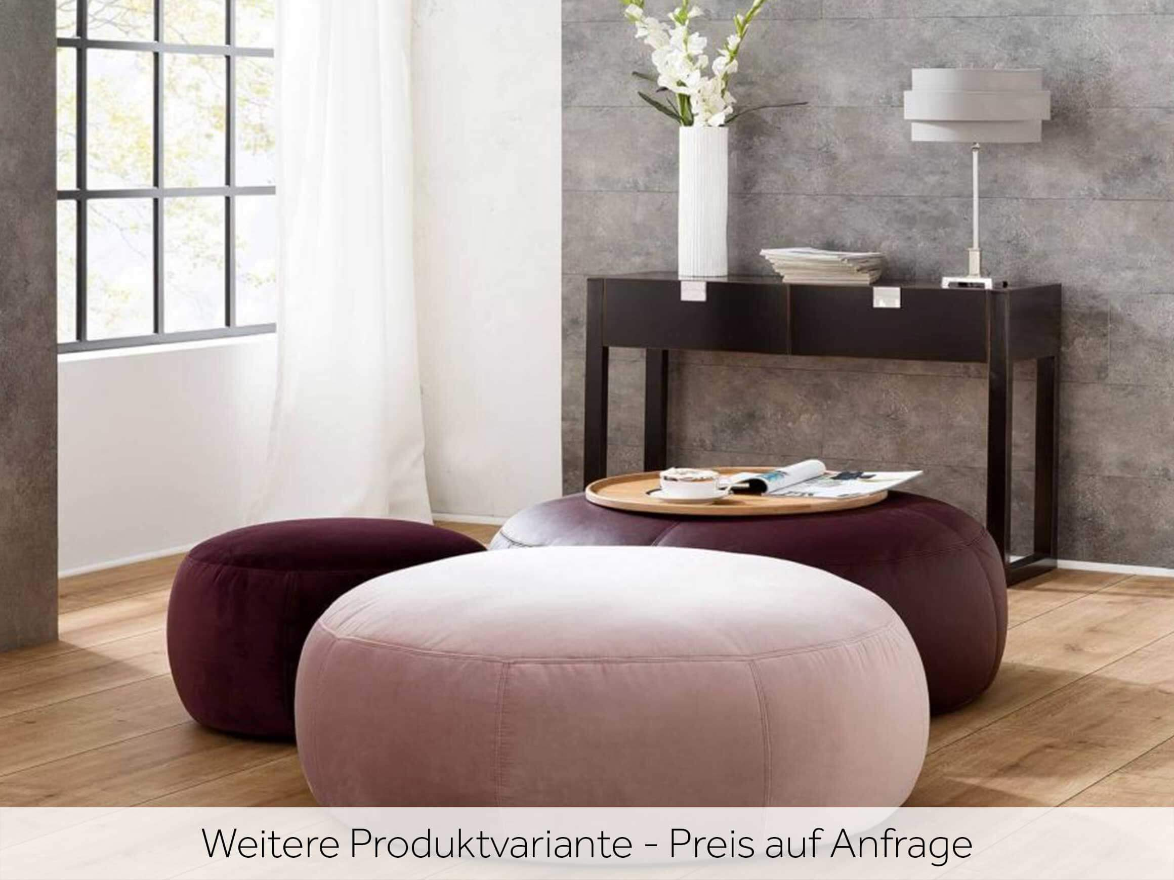Hocker Annabelle Velvet D: 60 cm Candy / Farbe: Silber / Material: Stoff