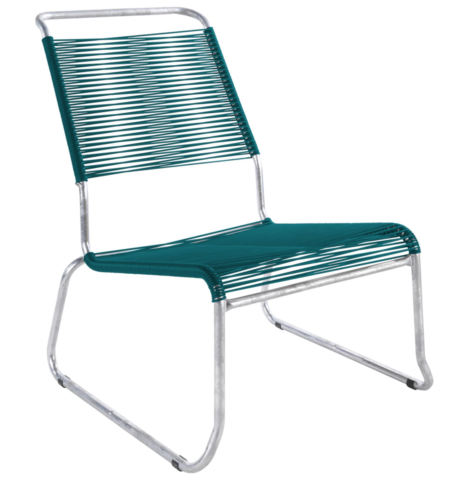 Spaghetti-Kufen-Lounger-Hochlehner Säntis Feuerverzinkt von Schaffner / Farbe: Kaliblau / Grösse: 54 x 84 cm