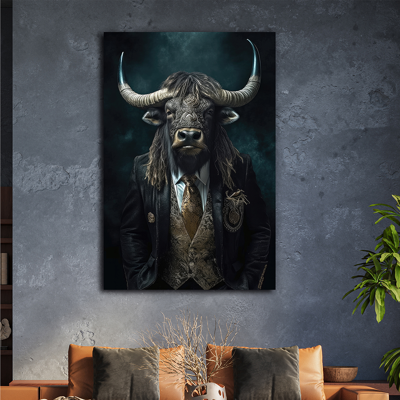 Canvas-Stylish Mr. Bull-image LAND
