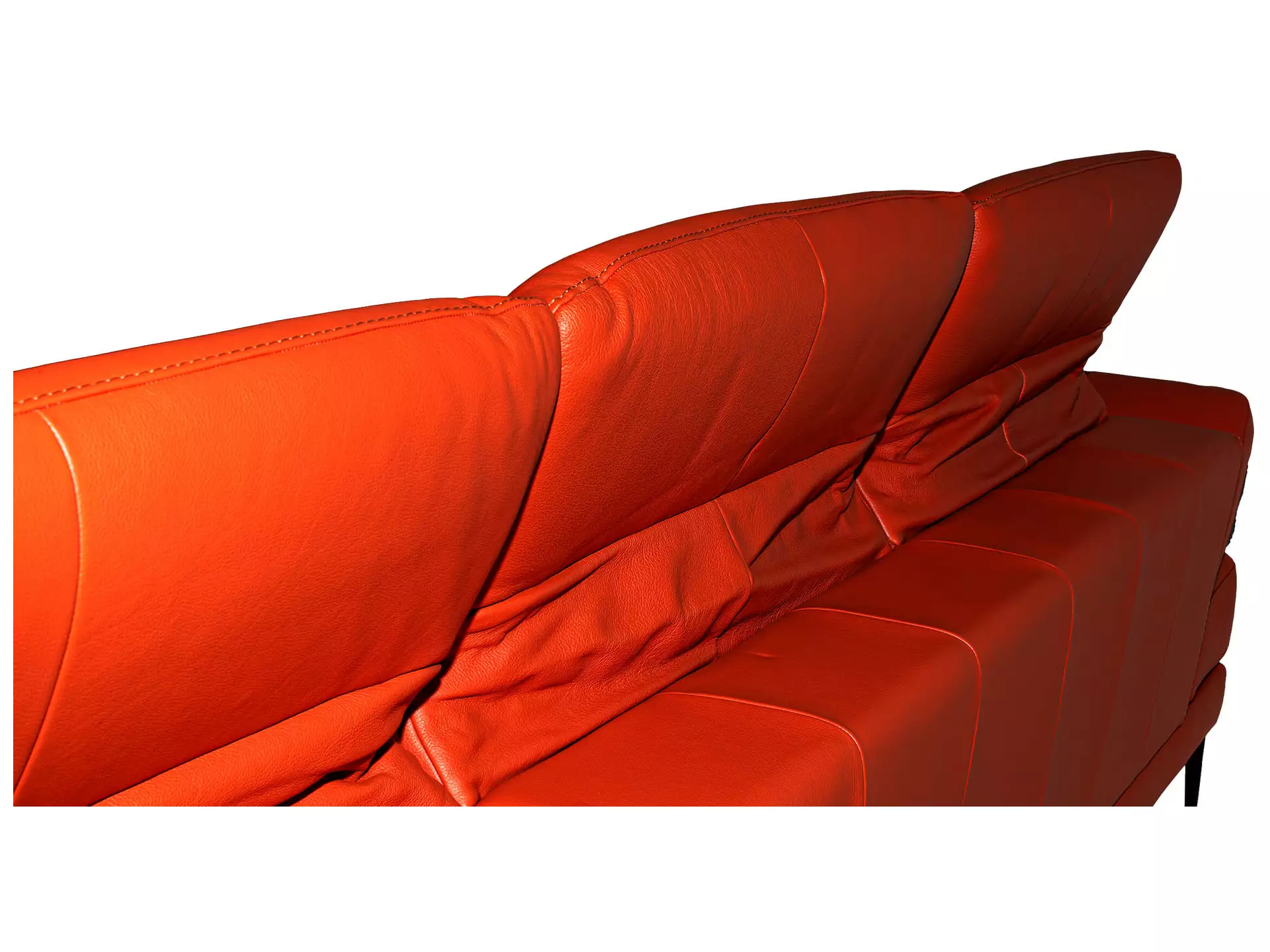 Ecksofa Carla Calia / Farbe: Orange / Bezugsmaterial: Leder