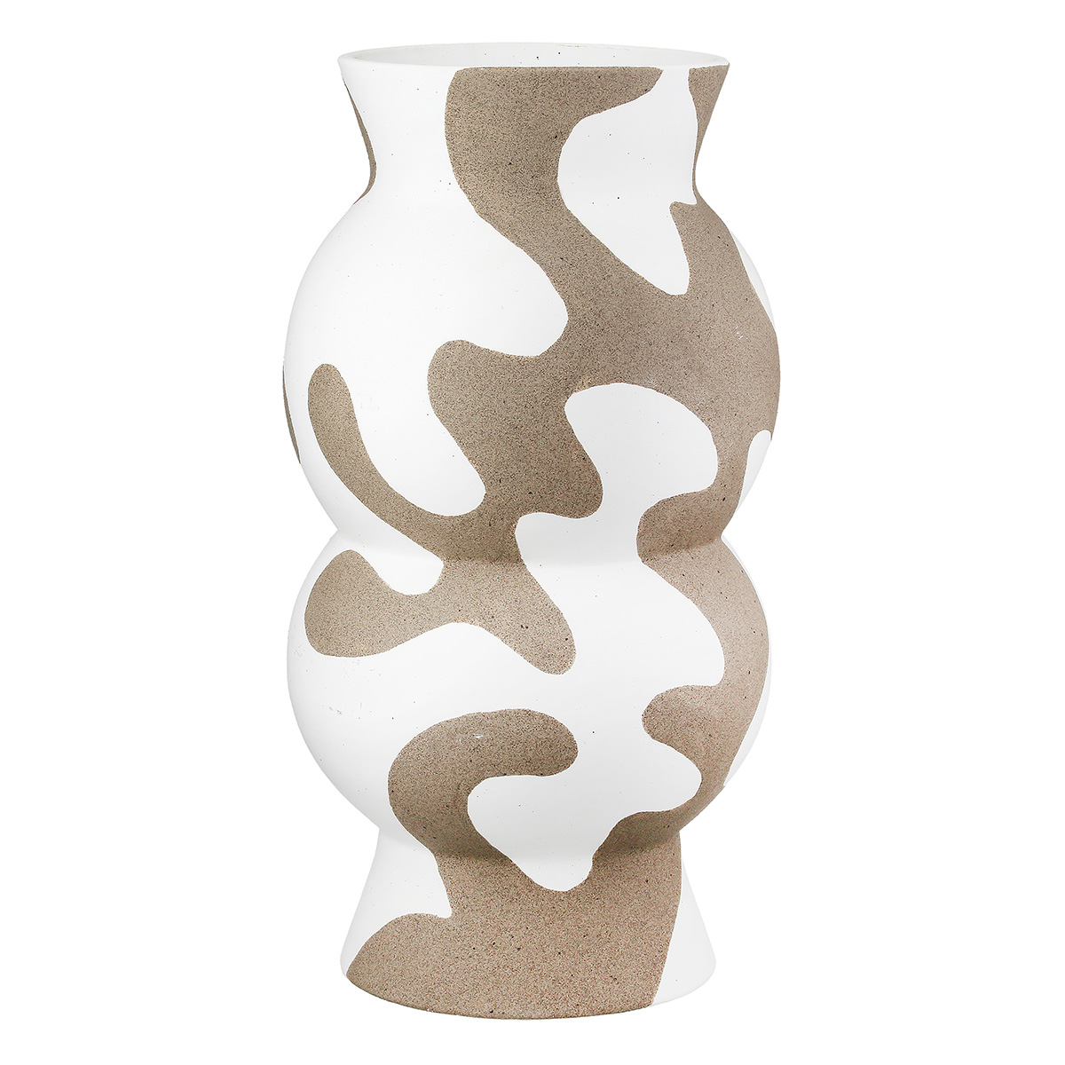 Vase Areno, Keramik, Beige, Grau, Weiss H: 35 cm Gilde