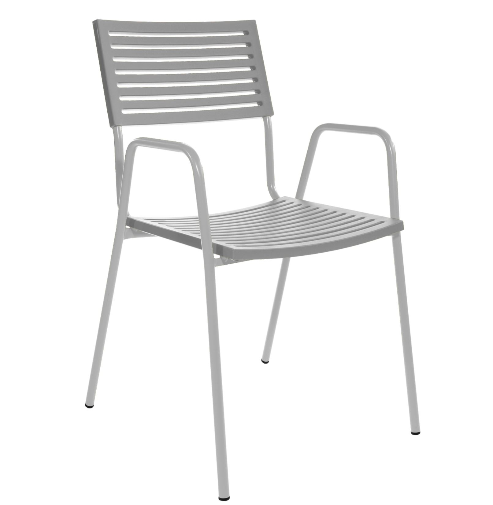 Chaise de jardin Lamello avec dossier de Schaffner / Couleur : alu / Dimensions : 52 x 60 cm