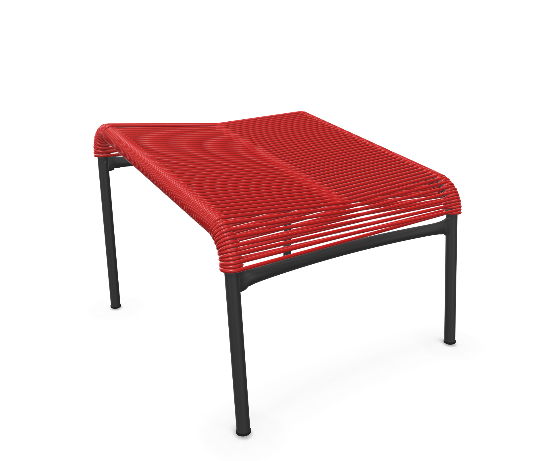 Spaghetti-Fuss-Hocker Säntis von Schaffner / Farbe: Rot