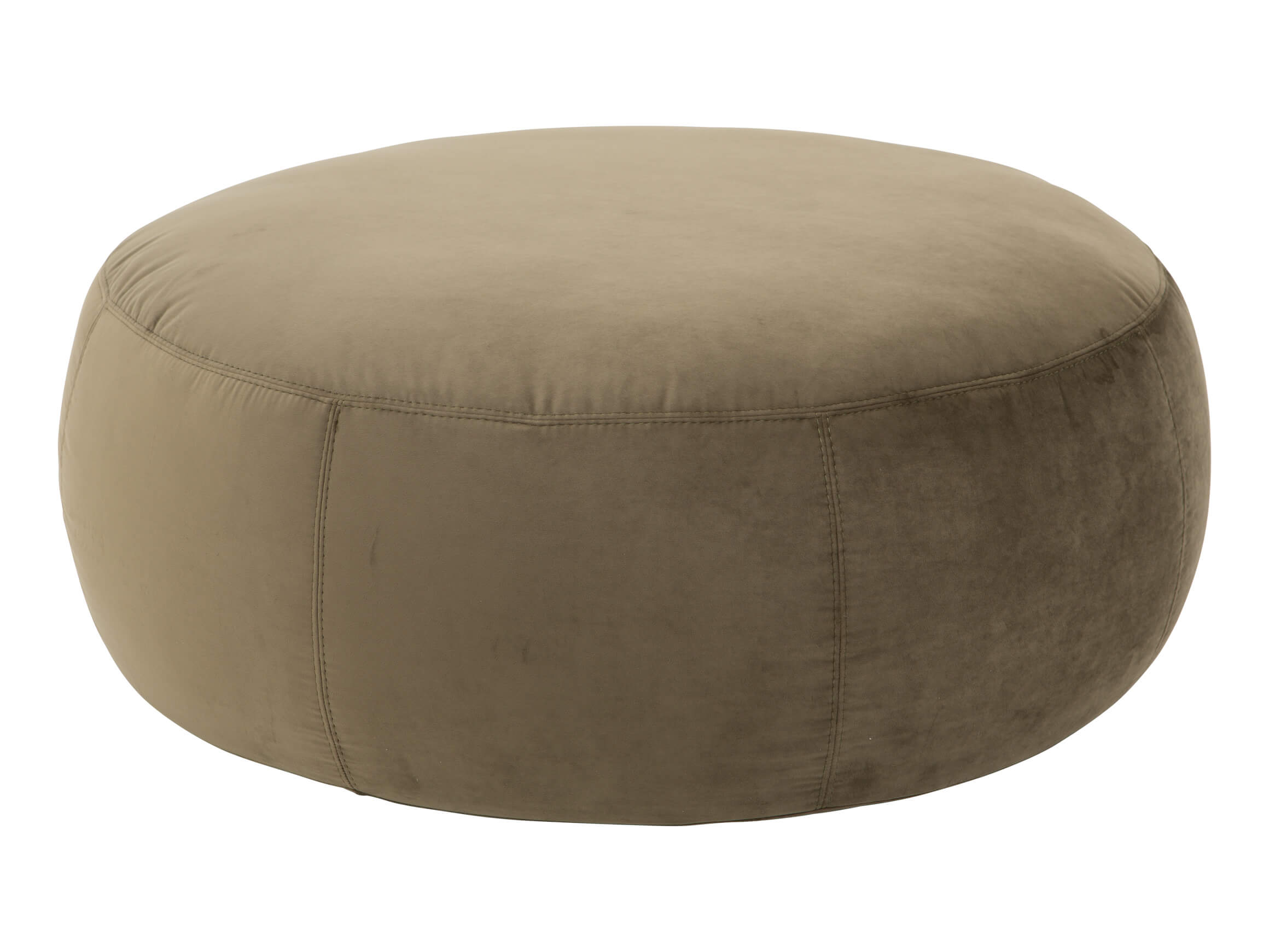 Hocker Annabelle Velvet D: 105 cm Candy / Farbe: Oliv / Material: Stoff