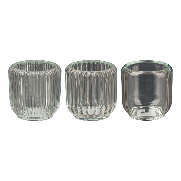 Windlicht Teelicht Klar Assortiert H: 9 cm Gasper