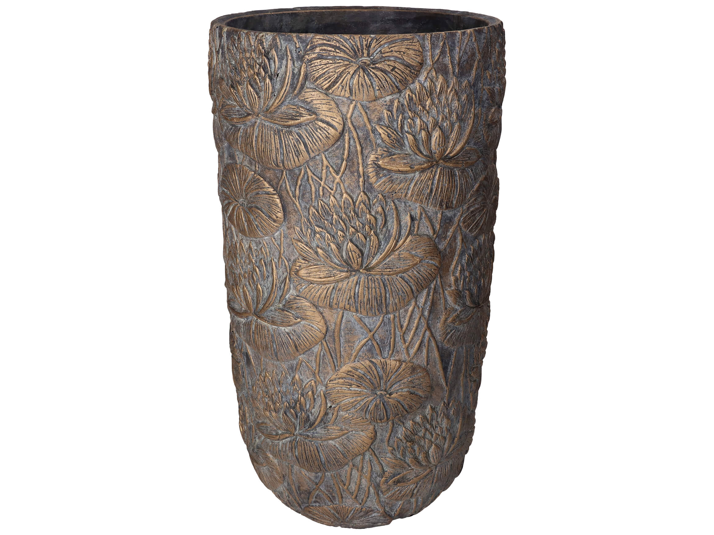 Gefäss Lotus, Beton Gold H: 40 cm Kersten / Farbe: Anthrazit Bronze Gold