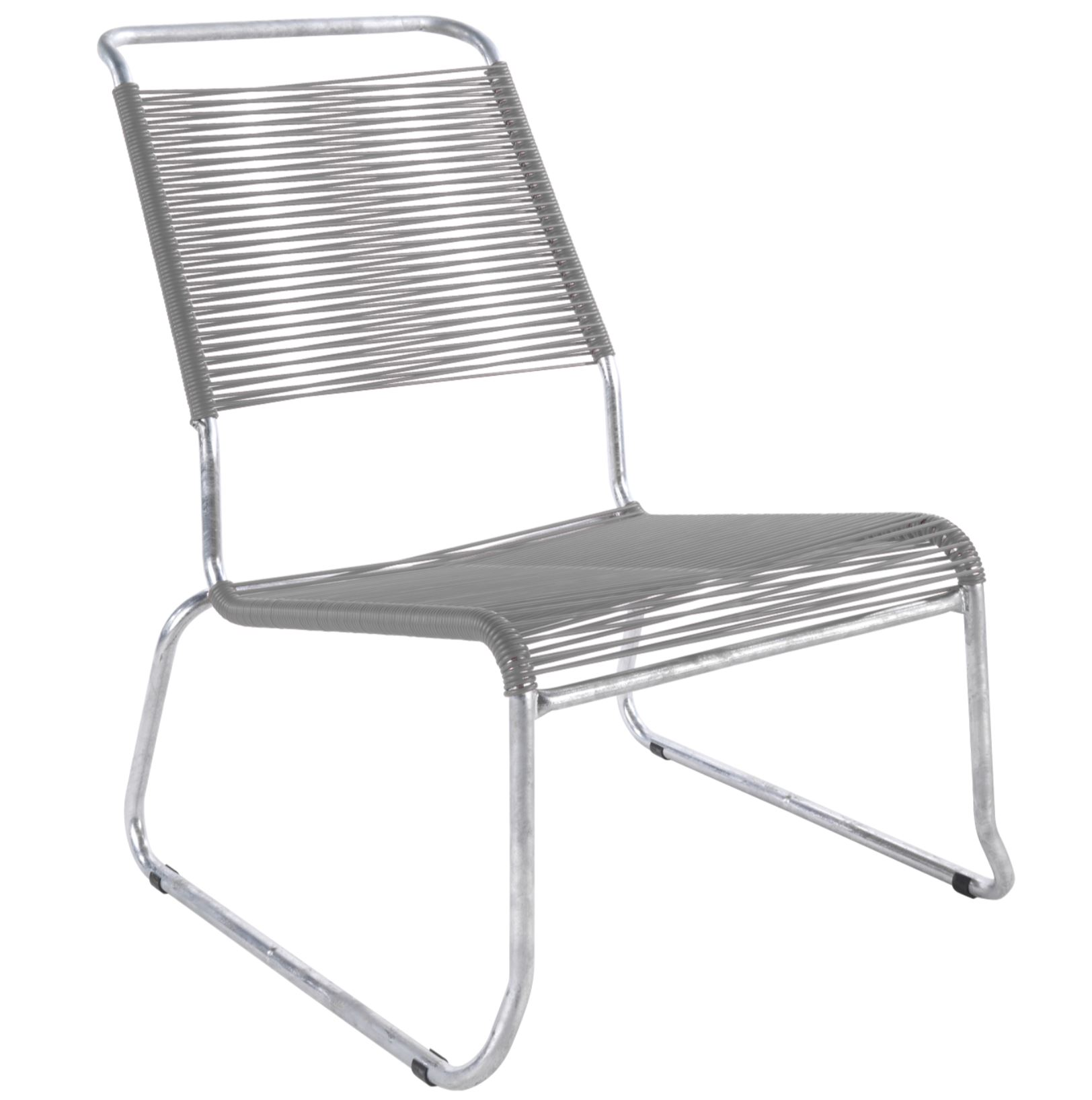 Spaghetti-Kufen-Lounger-Hochlehner Säntis Feuerverzinkt von Schaffner / Farbe: Alu / Grösse: 54 x 84 cm