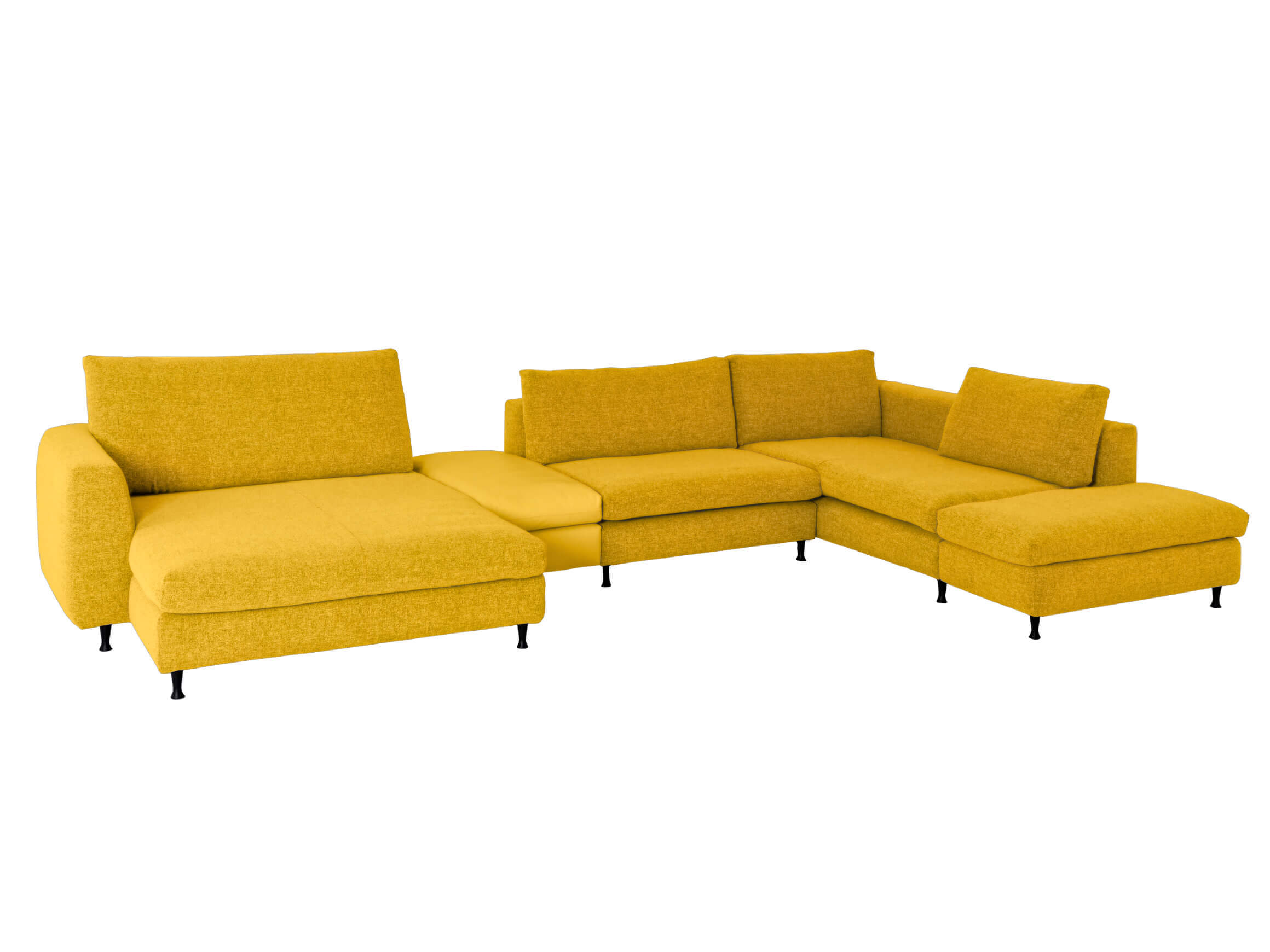 Corner sofa Lorenza Basic Schillig Willi / Colour: Sunrise / Material: Basic leather