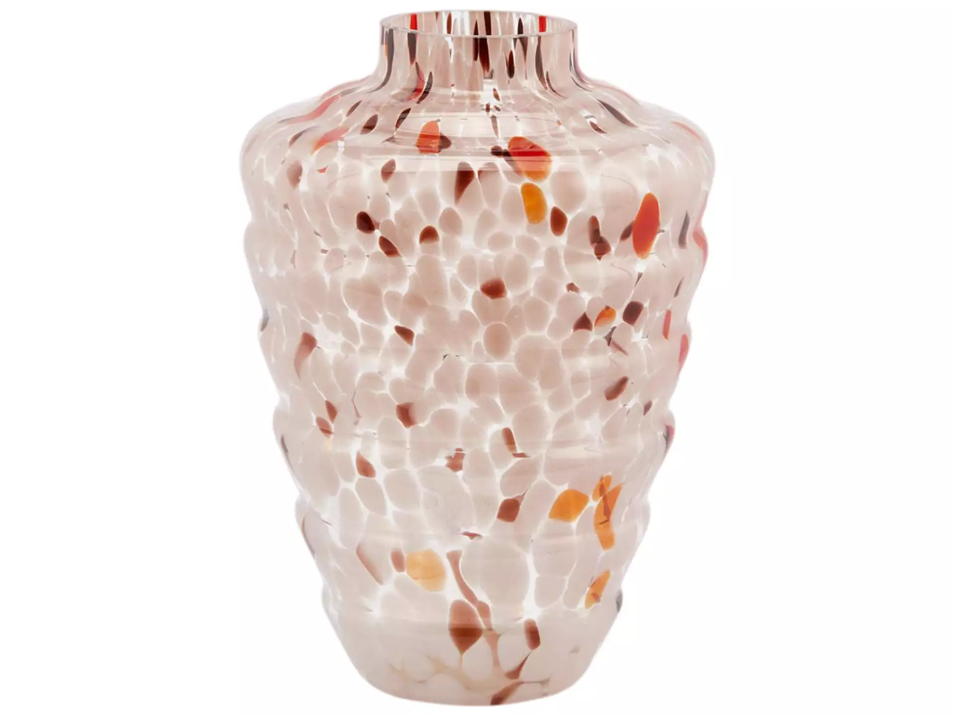 Vase Glas Getupft Rosa H: 27 cm Edg