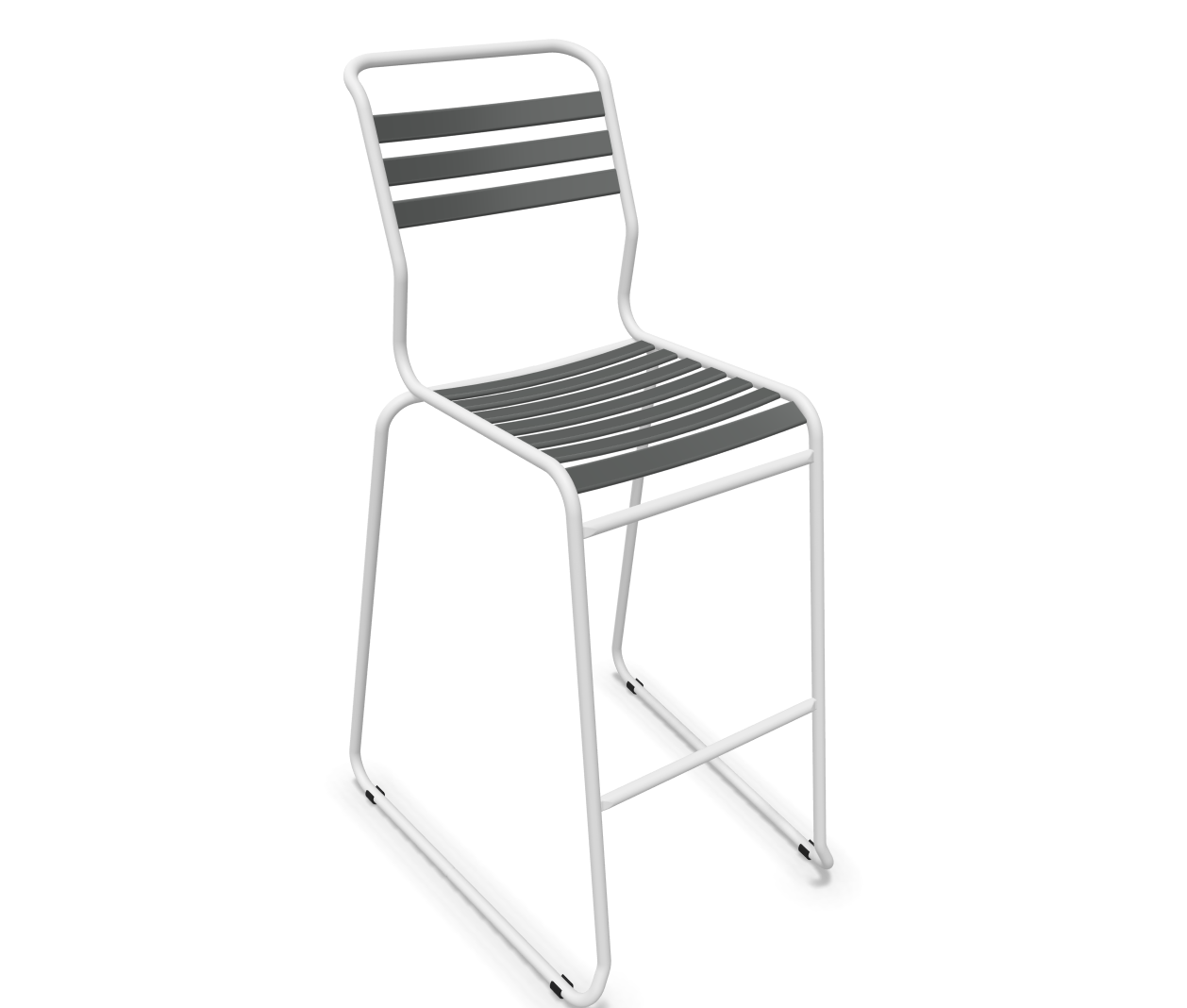 Schaffner Bar-Kufen-Lättlistuhl Säntis Grau | Schubiger Möbel