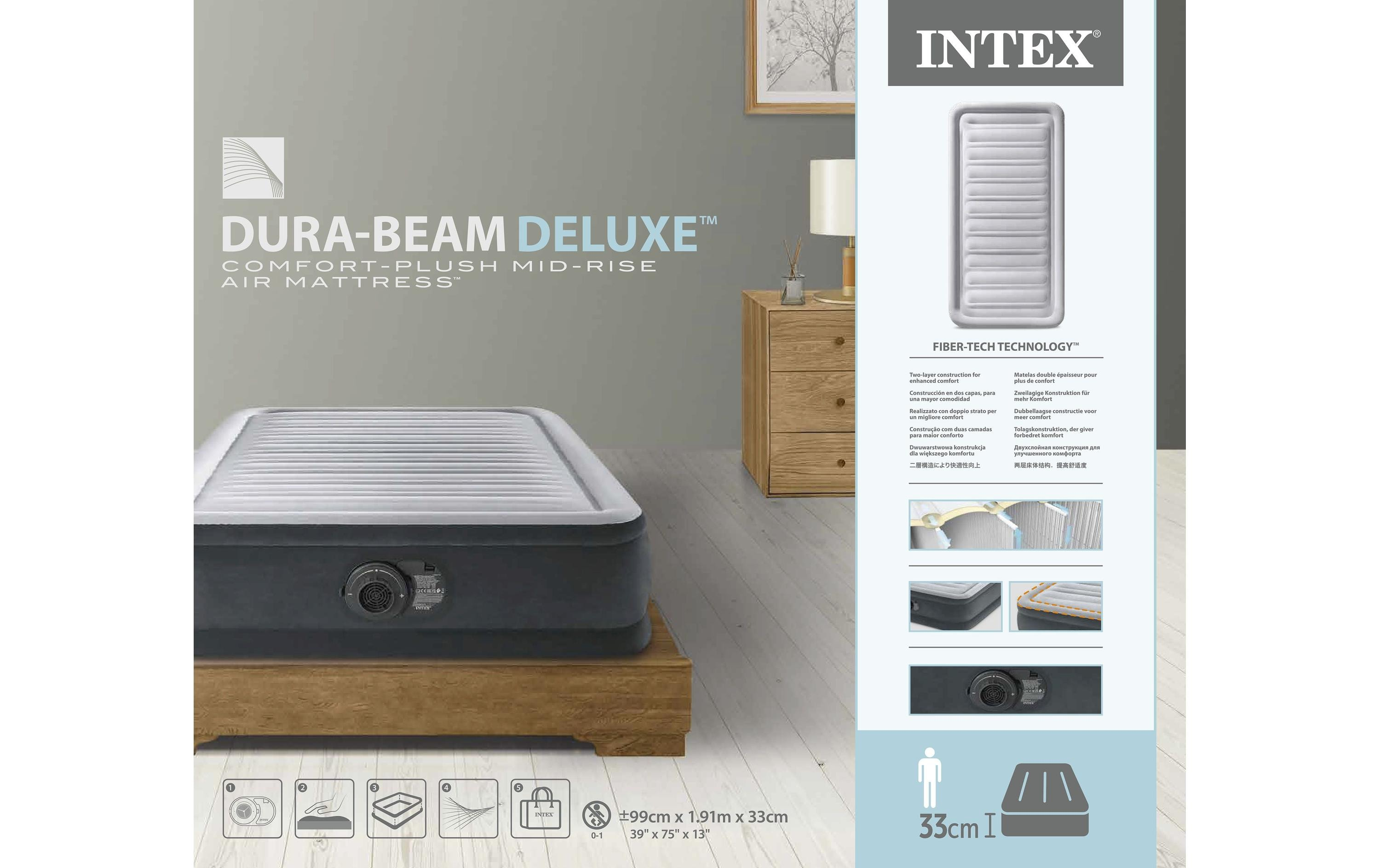 Luftbett Dura-Beam Deluxe Twin, 99x191x33 cm